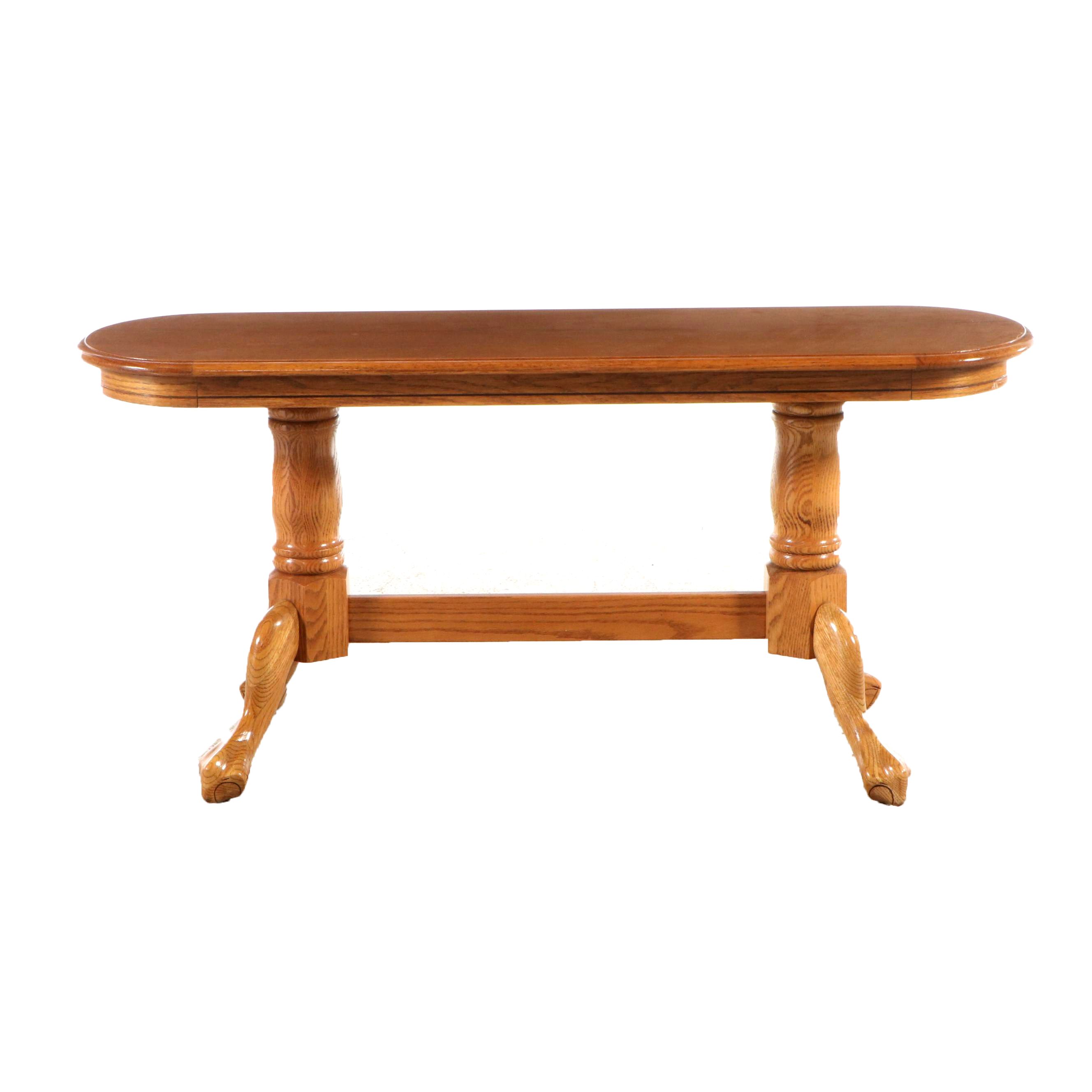 Oak Trestle Table, Late 20th Century