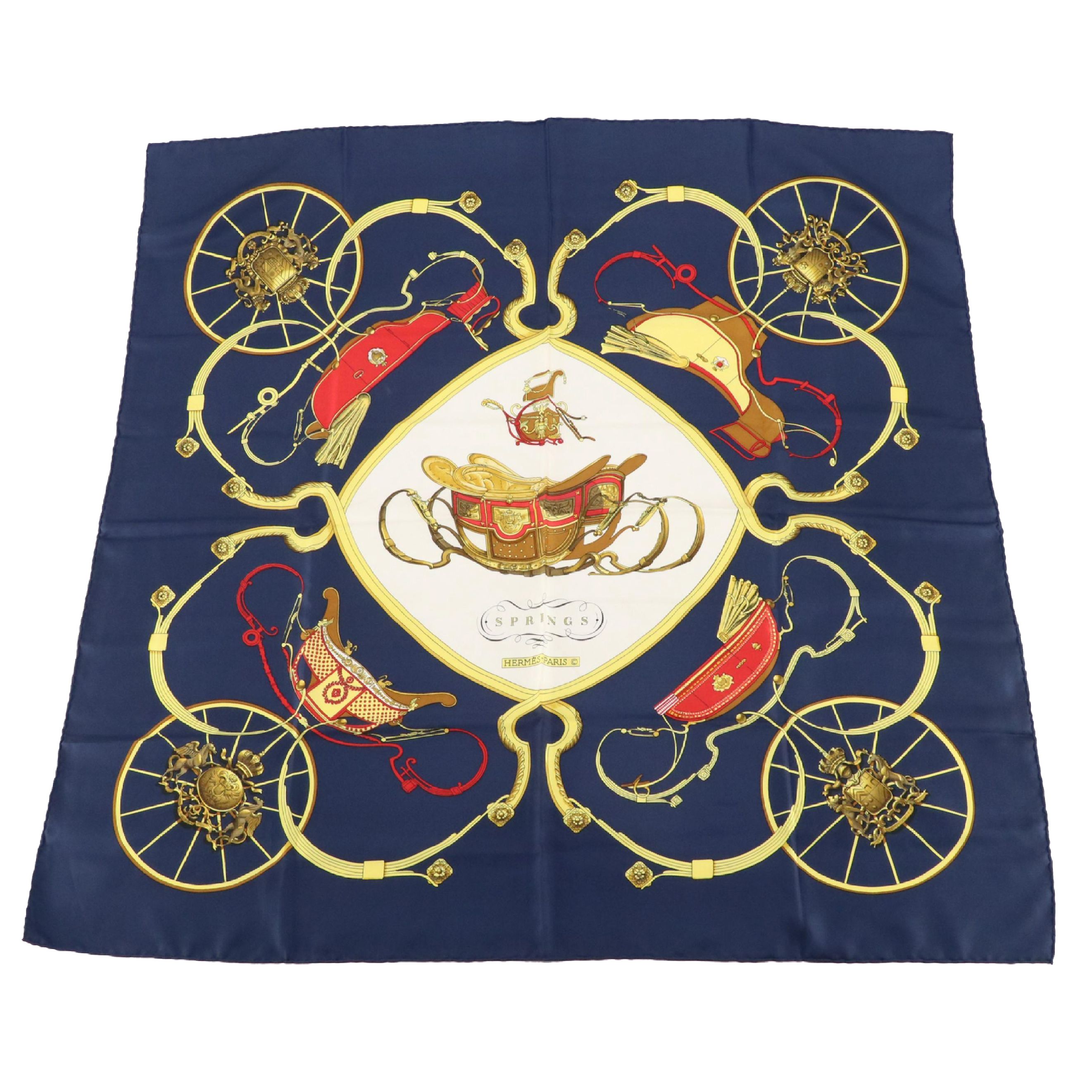 Hermès Early Issue "Springs" Scarf 90 in Silk Twill