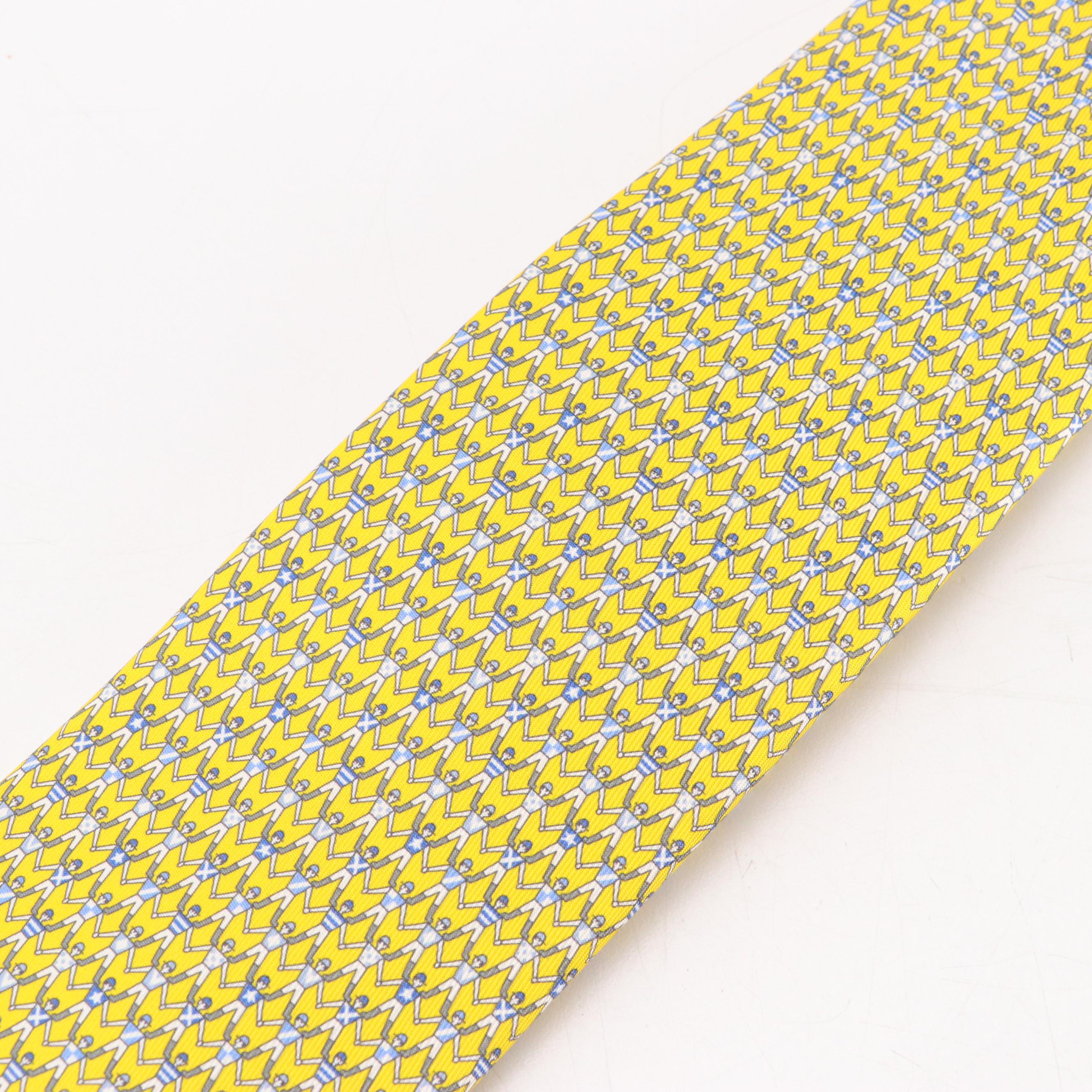 Hermès "Dance Jockey" Necktie in Silk Twill with Box