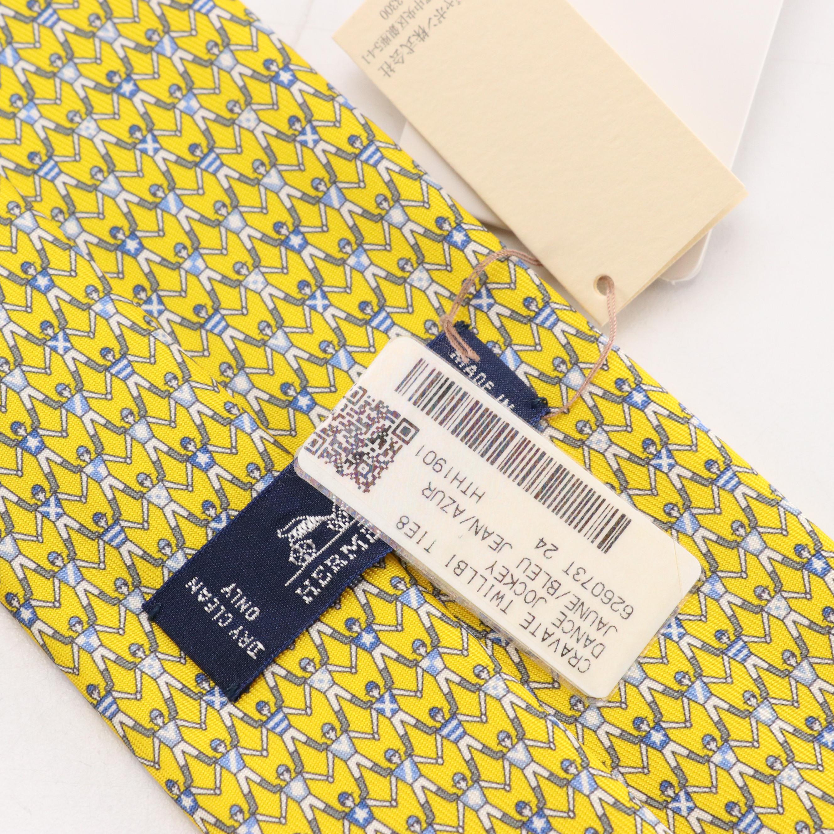 Hermès "Dance Jockey" Necktie in Silk Twill with Box