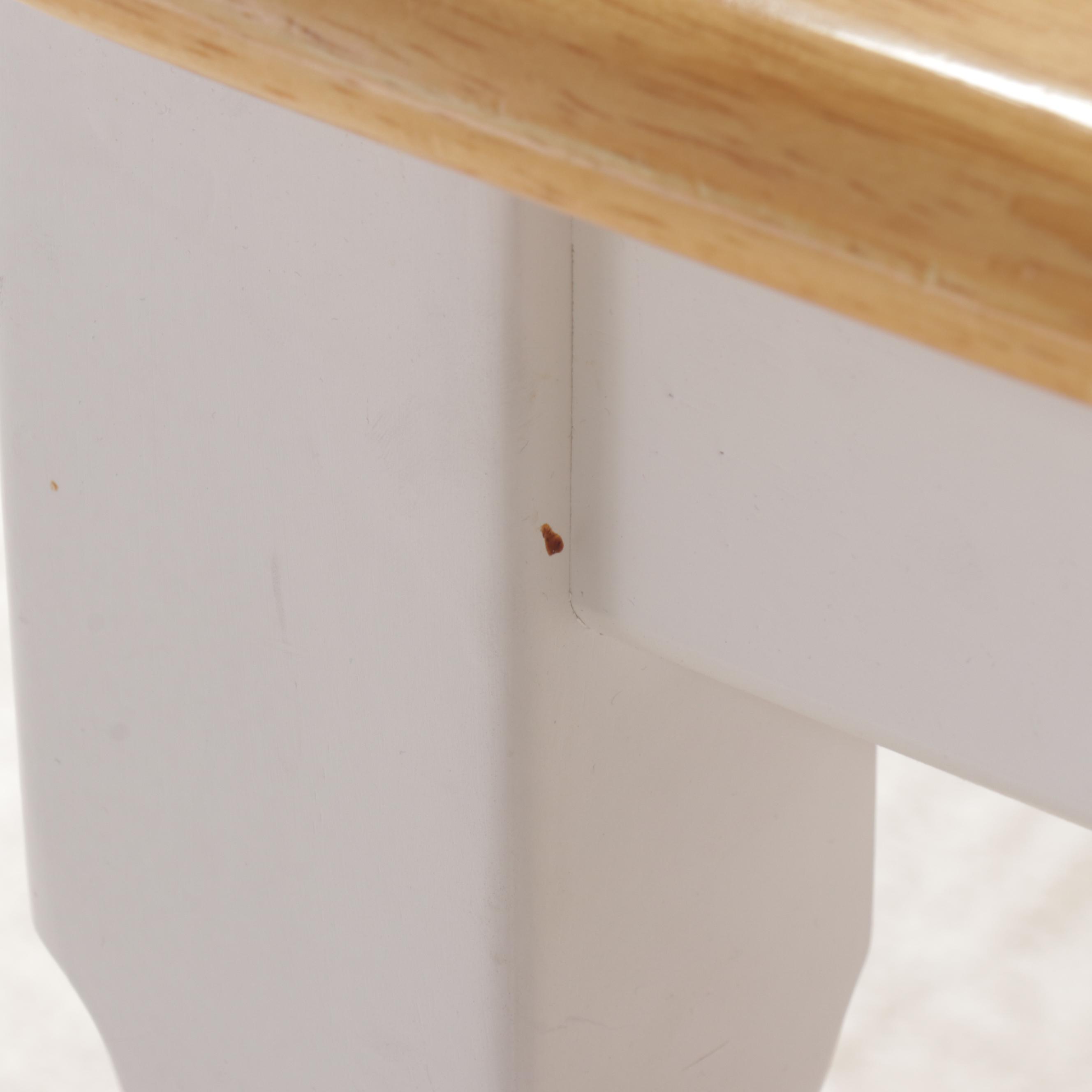 White Painted Dining Table with Six Bow-Back Side Chairs, 21st Century