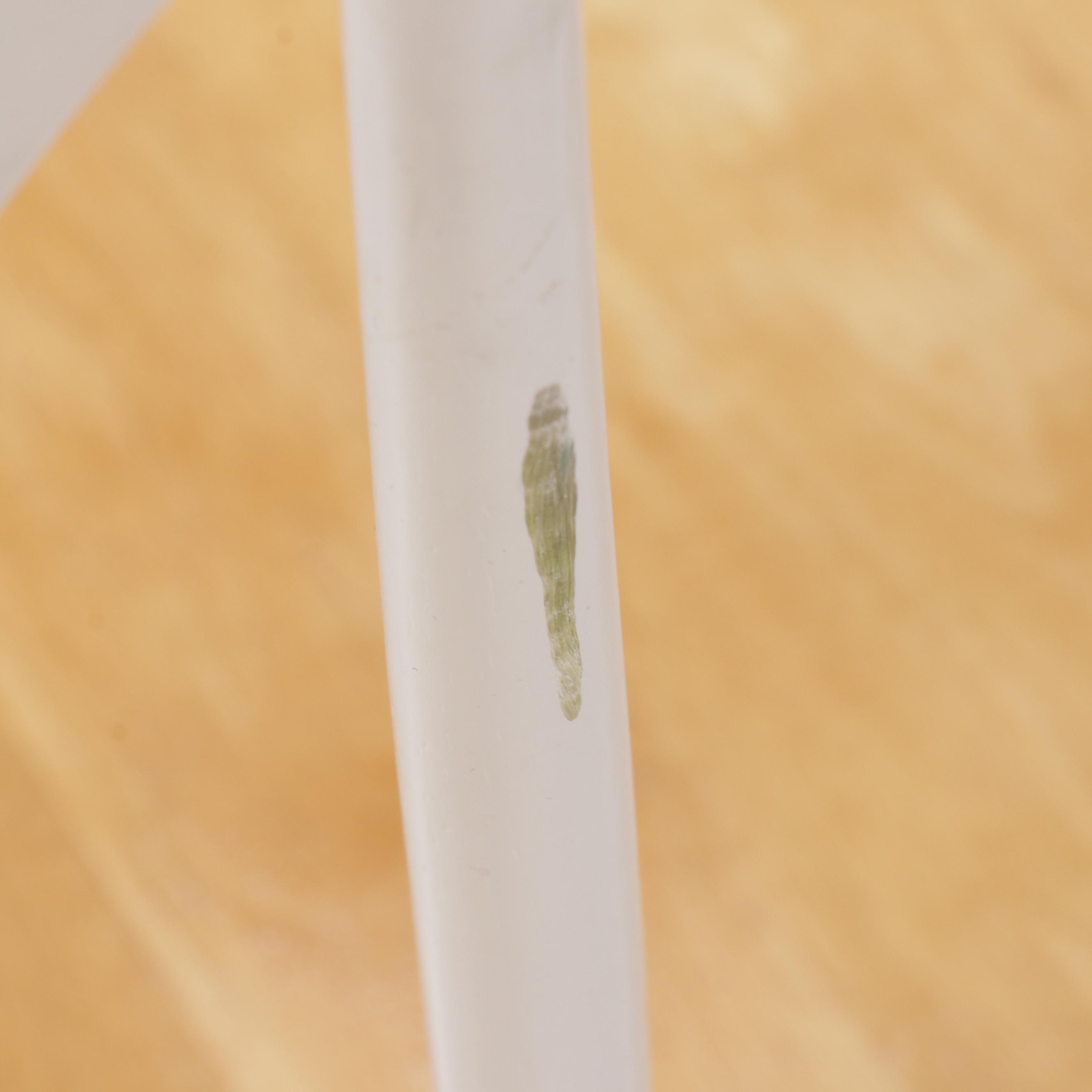 White Painted Dining Table with Six Bow-Back Side Chairs, 21st Century