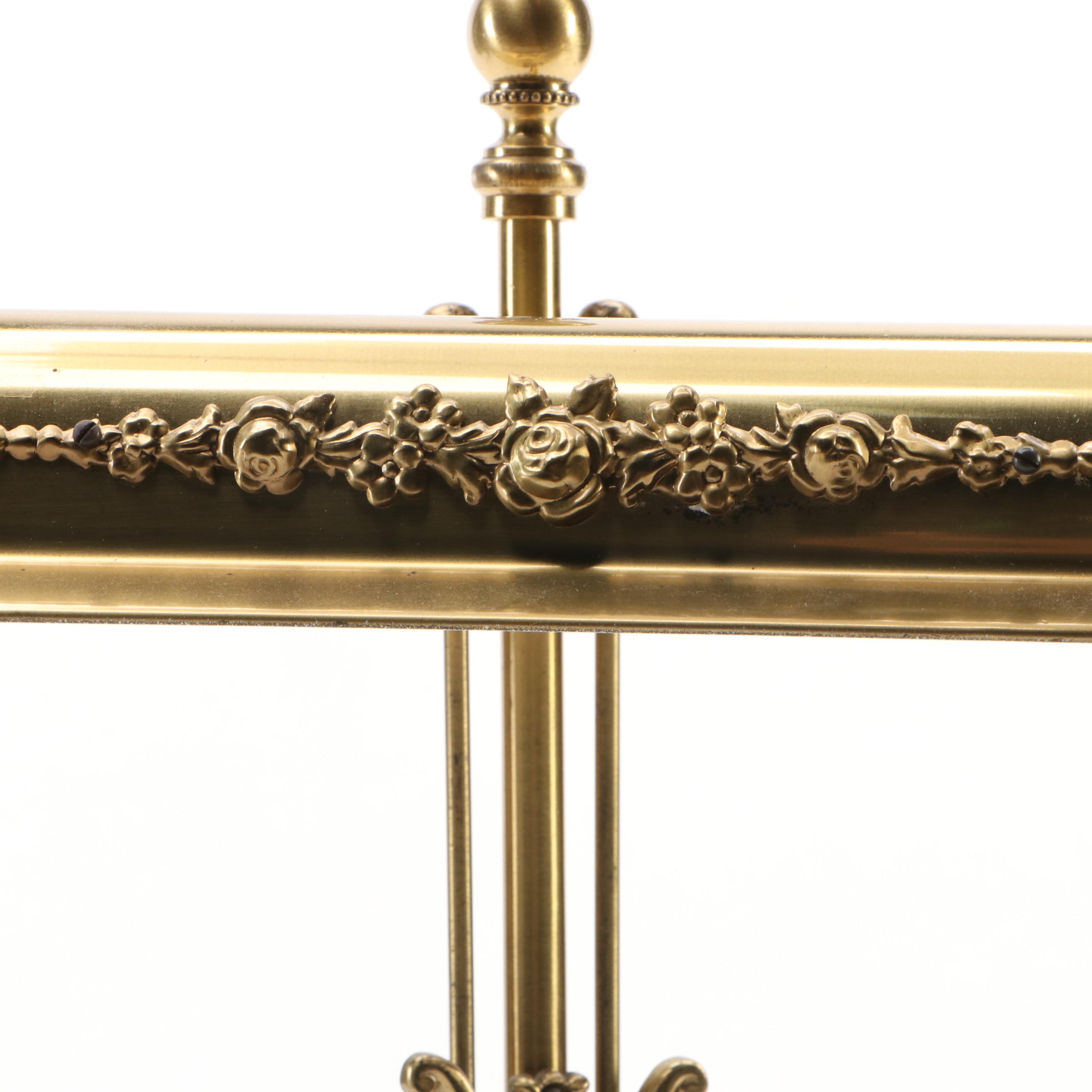 Victorian Style Brass Piano or Reading Lamp, Vintage