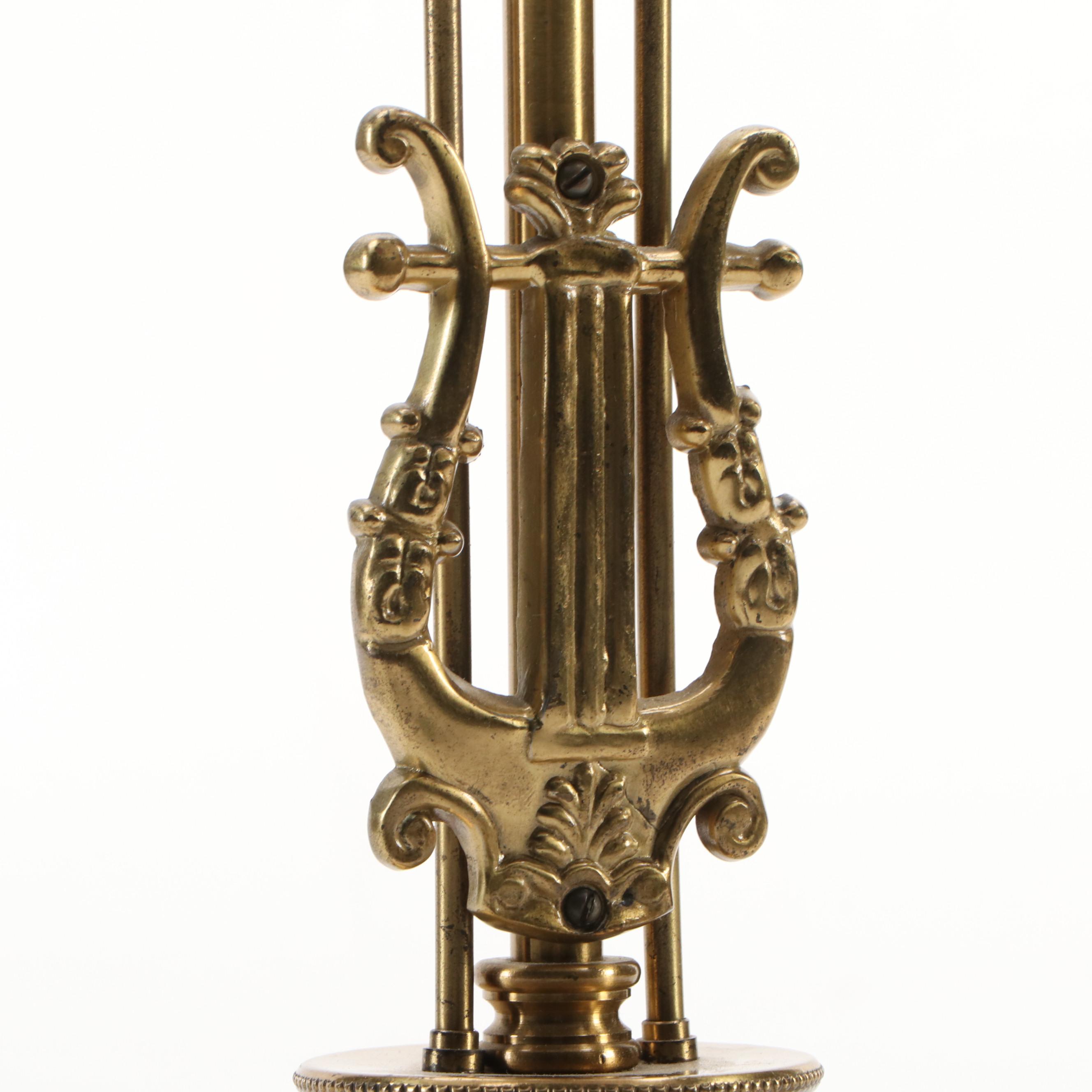 Victorian Style Brass Piano or Reading Lamp, Vintage