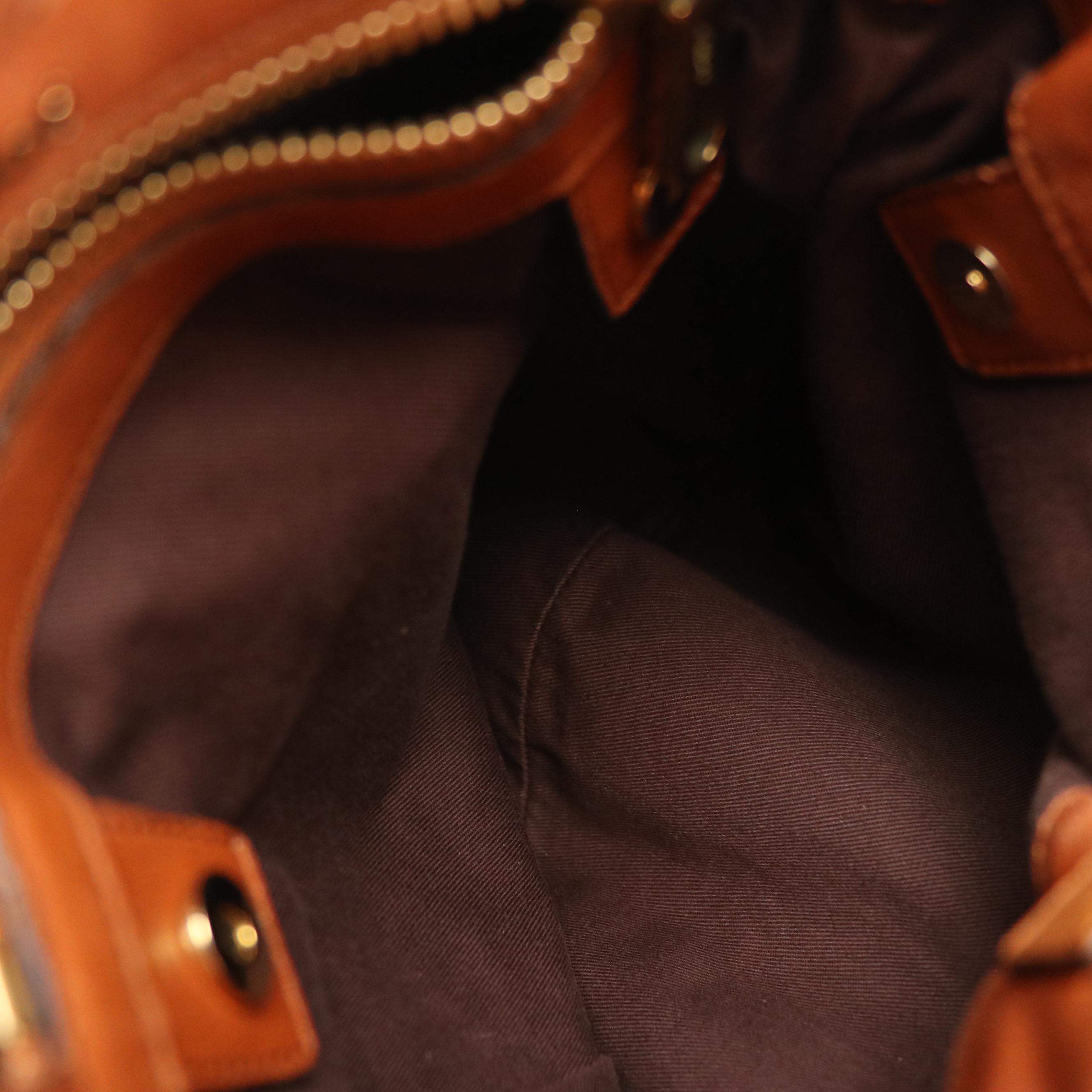 Chloé Twisted Strap Buckle Closure Crossbody Bag in Brown Calfskin Leather