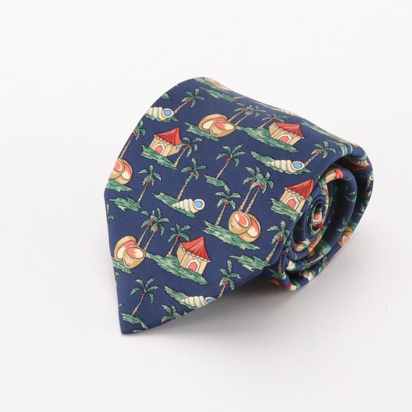 Hermès Tropical Island Motif Necktie in Silk Twill with Box