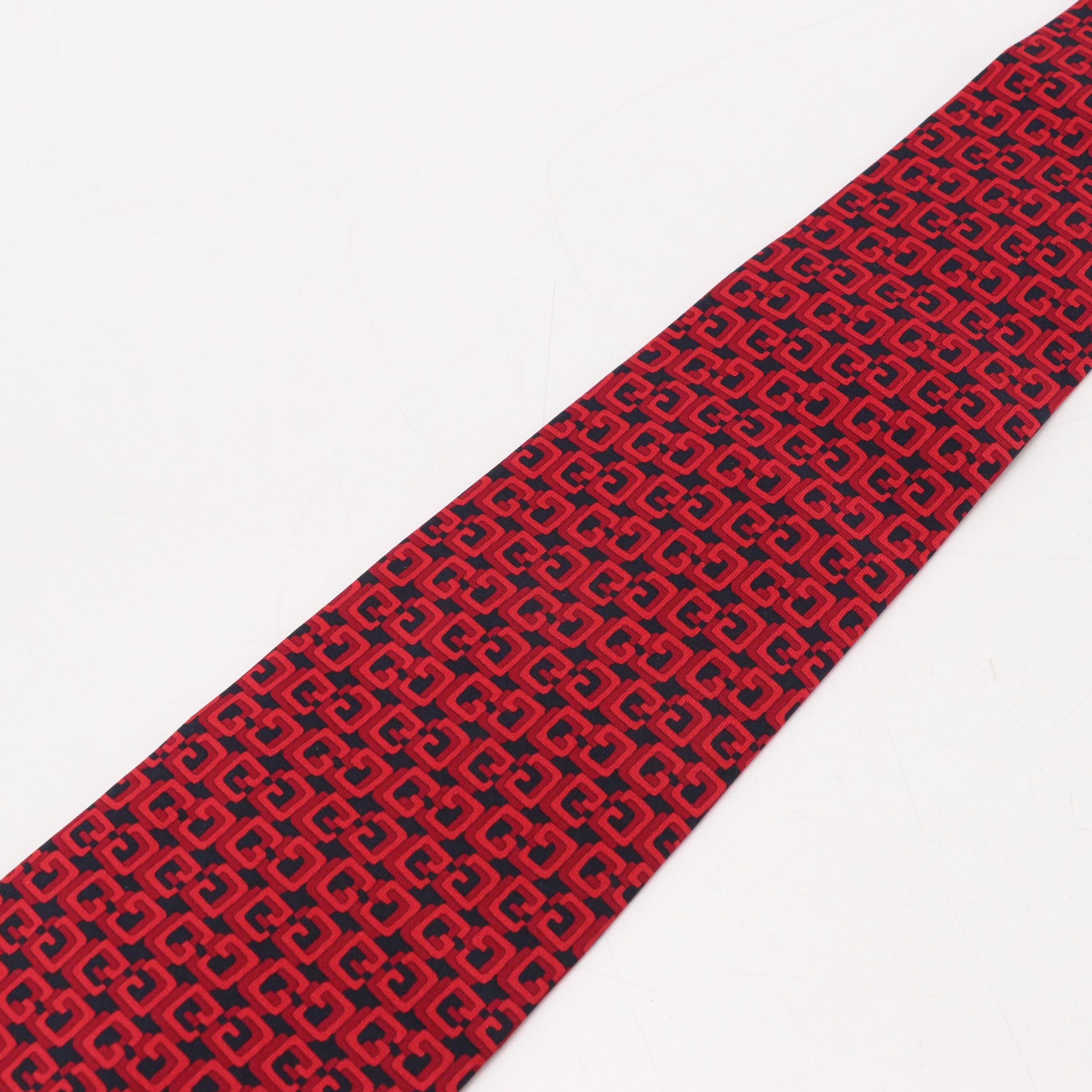 Gucci G Pattern Necktie in Silk Twill