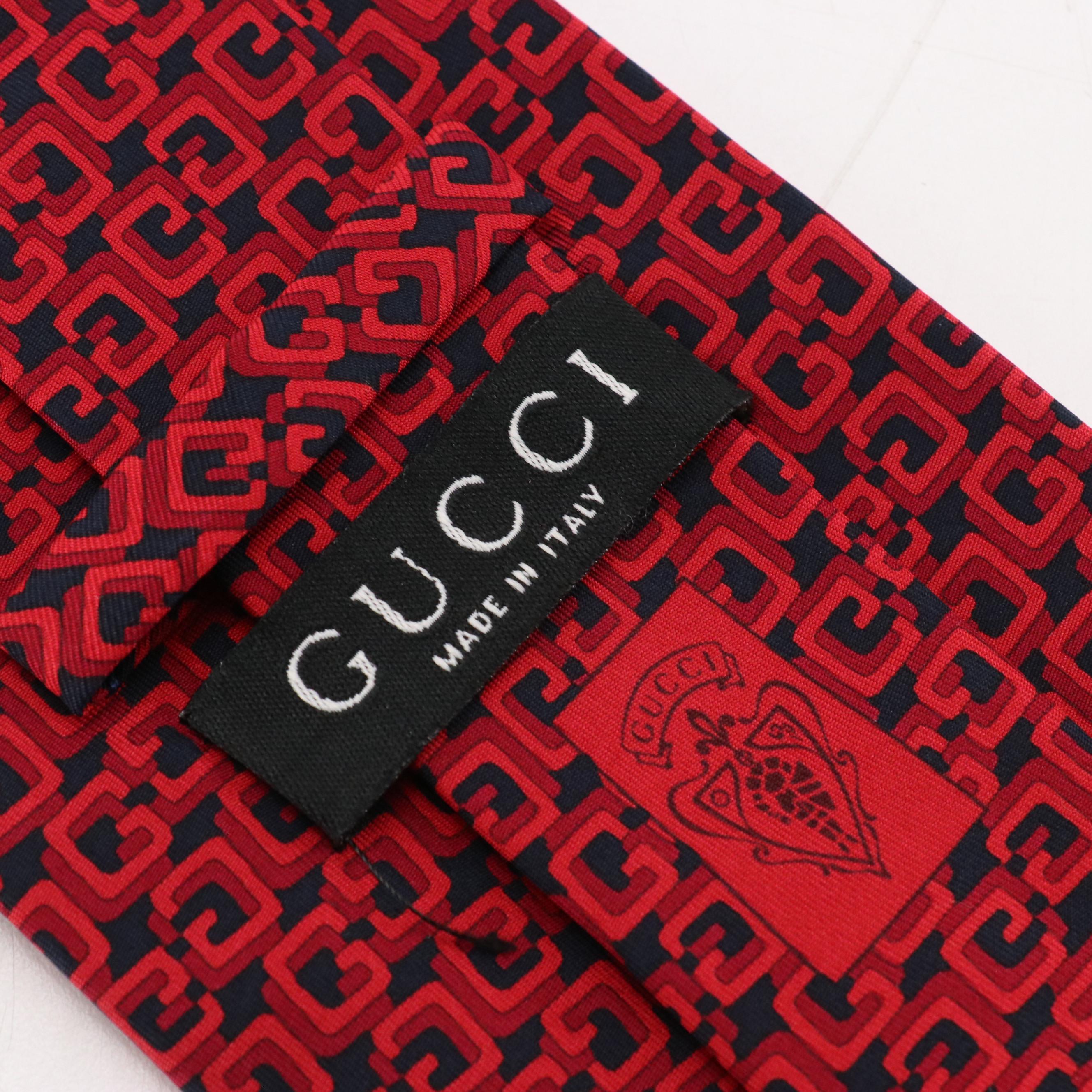 Gucci G Pattern Necktie in Silk Twill