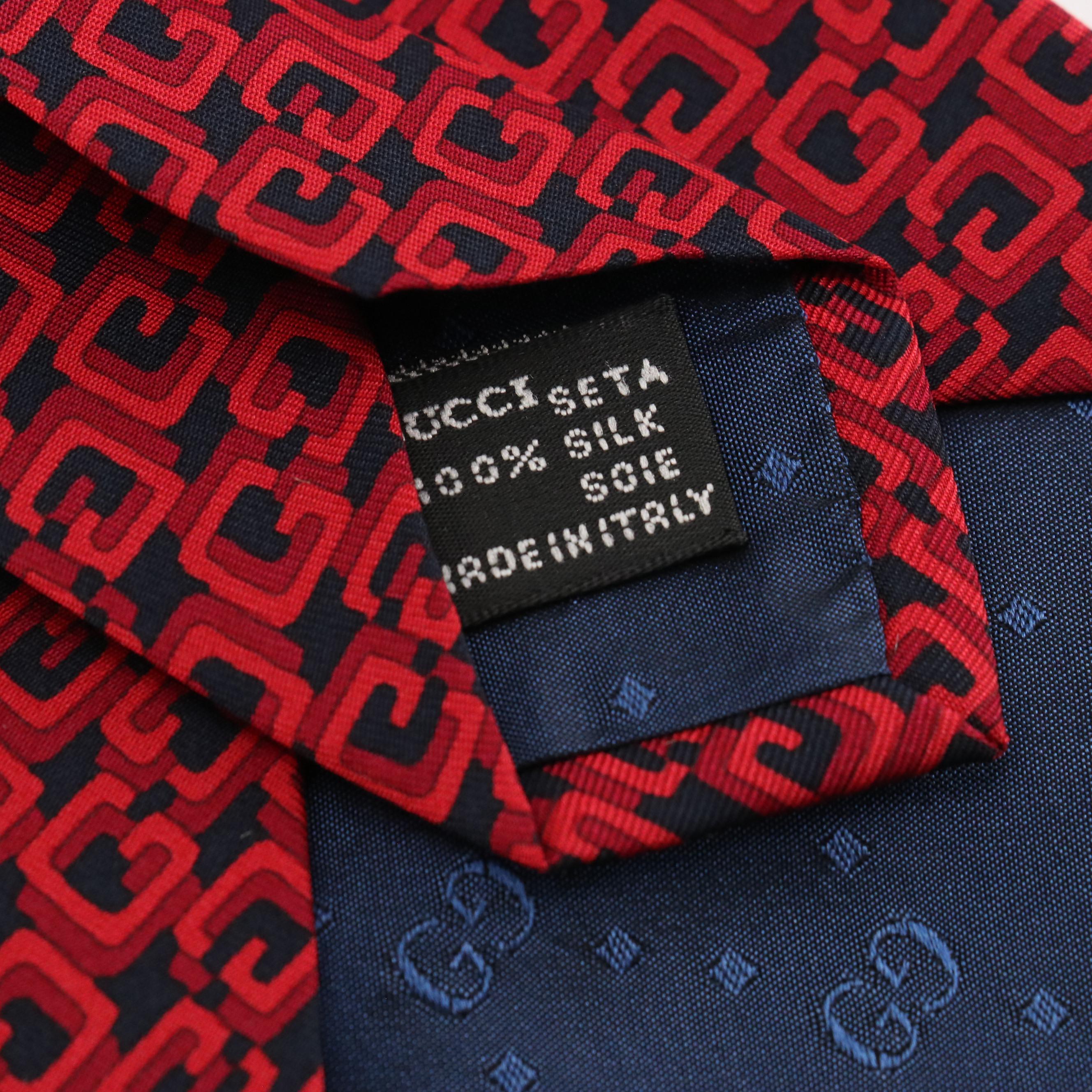 Gucci G Pattern Necktie in Silk Twill