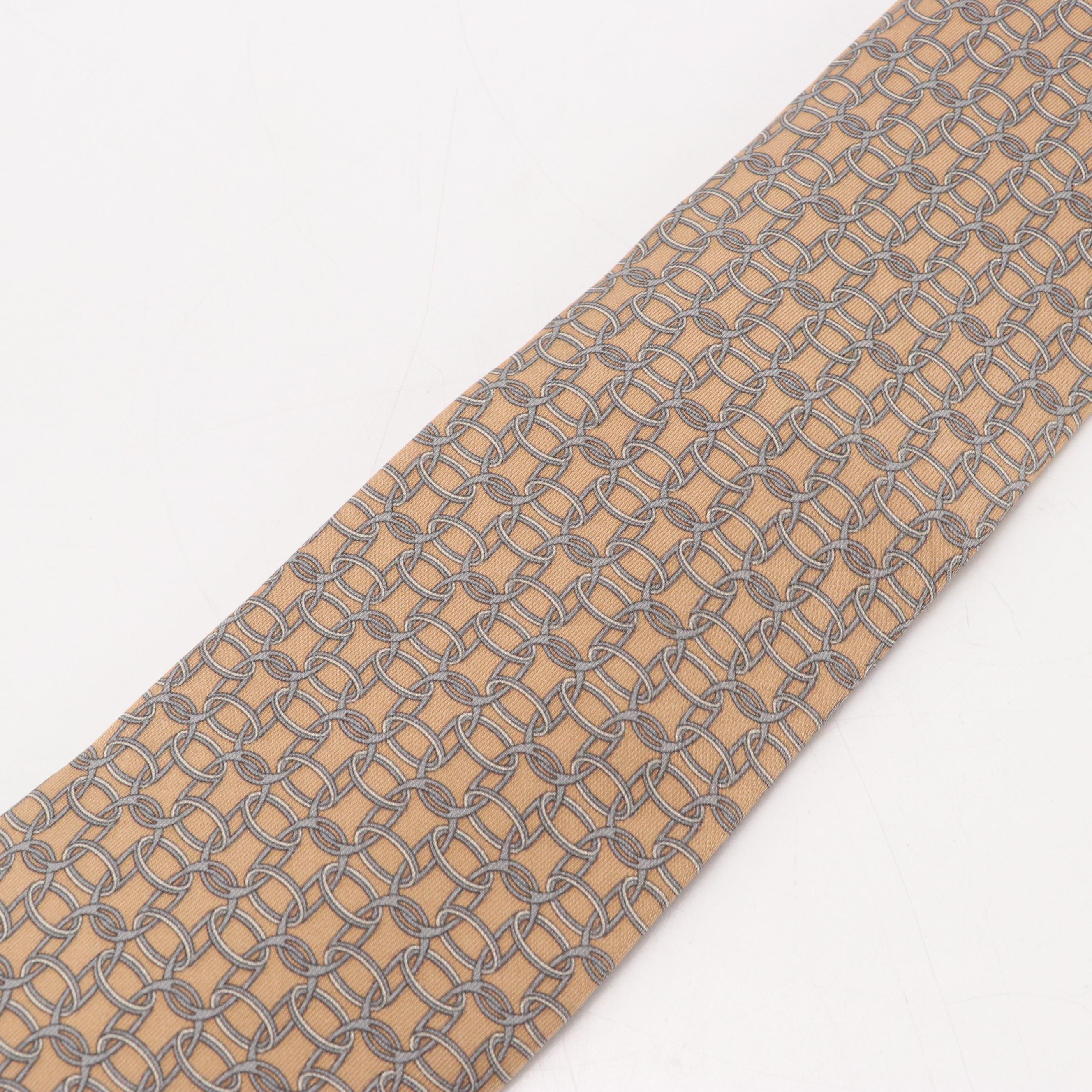 Gucci Oval Link Pattern Necktie in Silk Twill