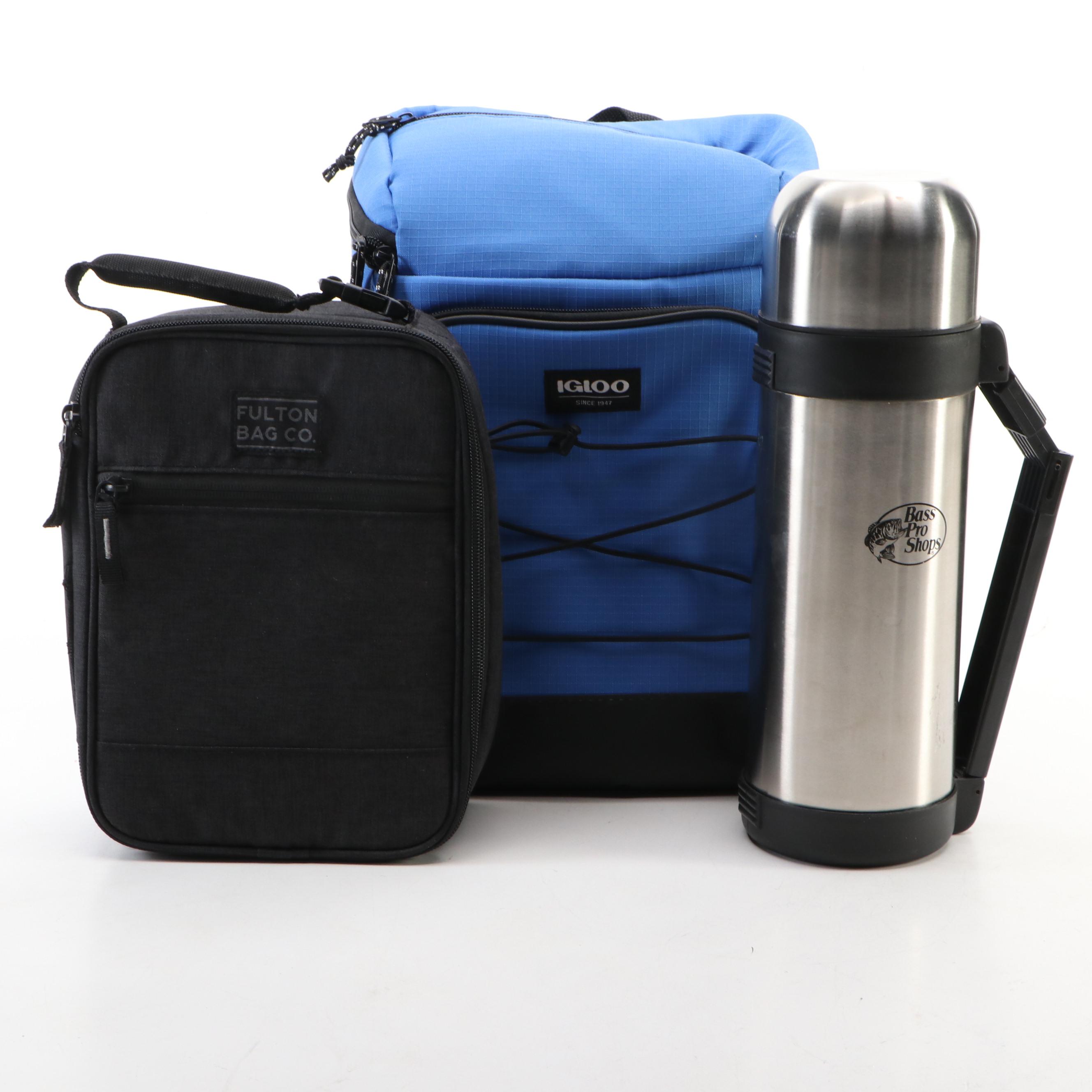 Igloo and Fulton Bag Co. Lunchboxes and Bass Pro Shops Thermos