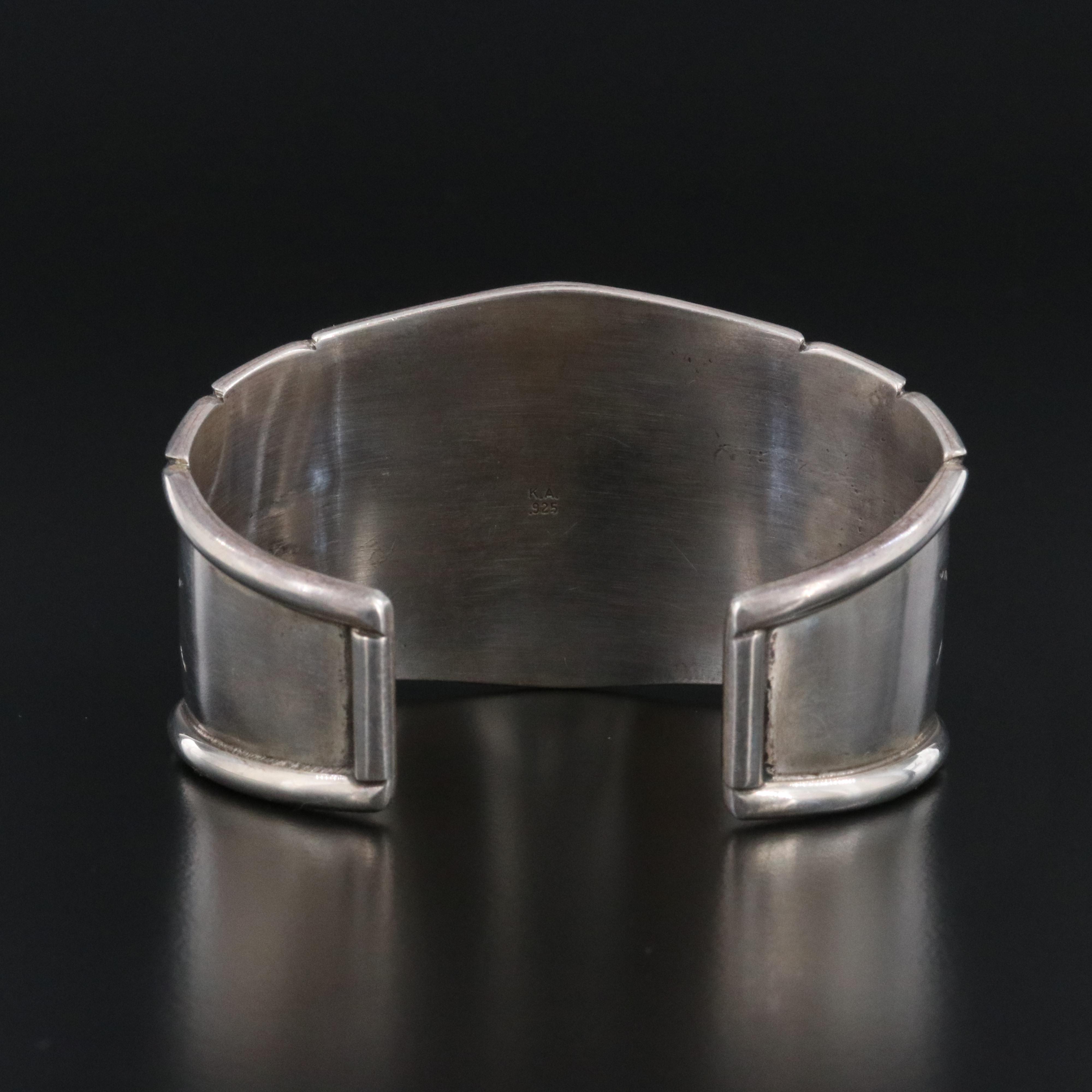 Kathy Abeita Isleta Pueblo Sterling Turquoise Cuff Bracelet