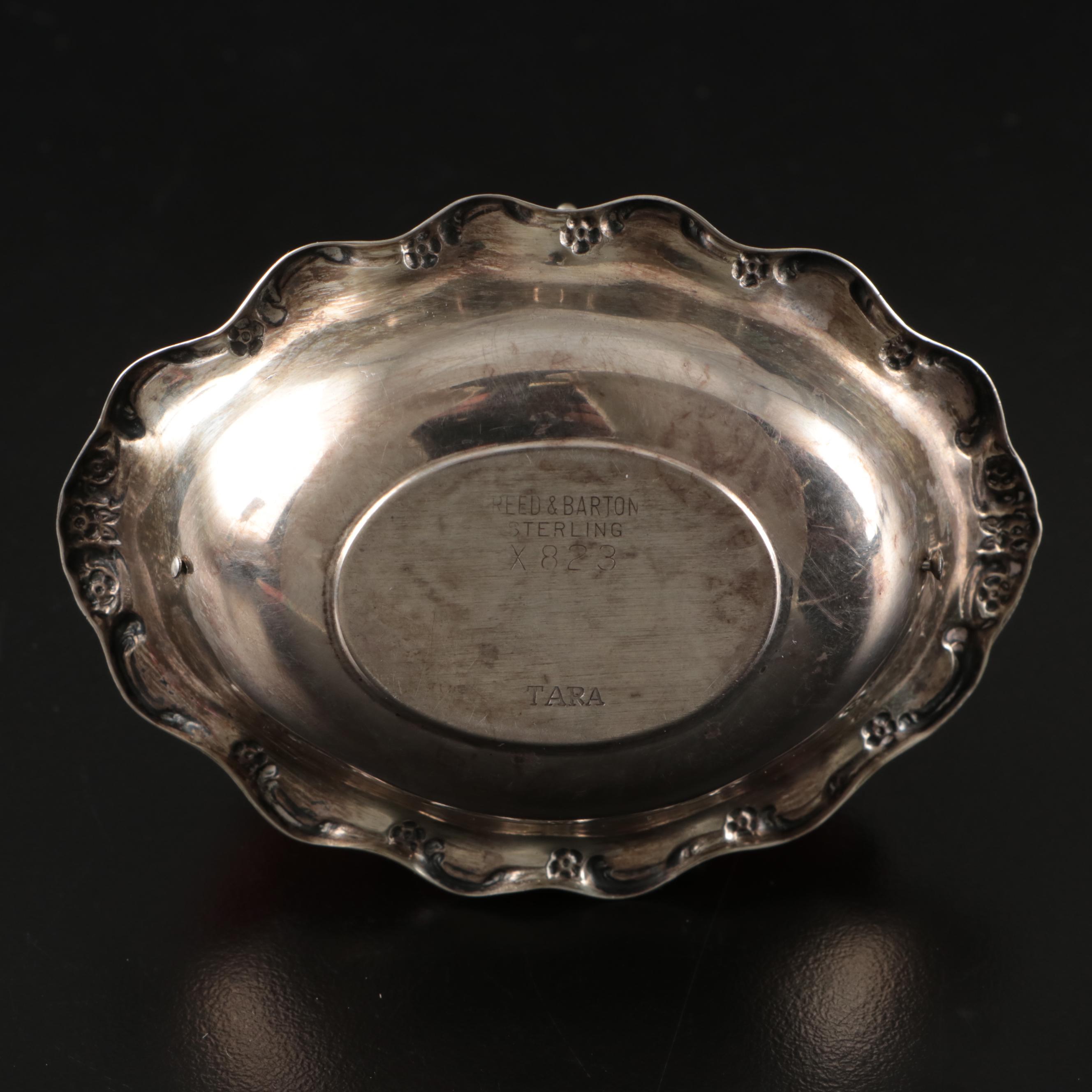 Reed & Barton "Tara" Sterling Pin Cushion with Spool Holder and Vanity Boxes