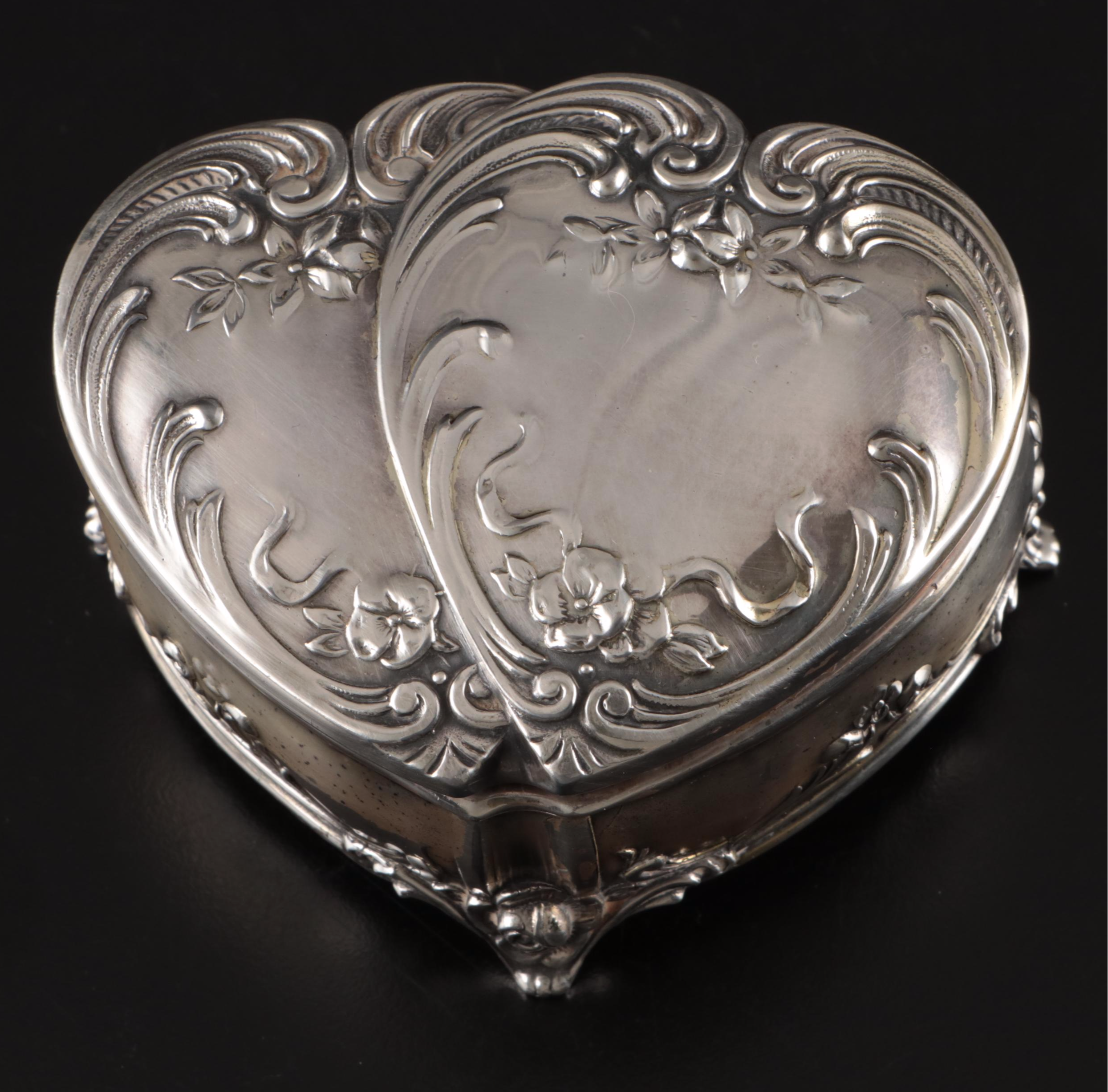 Reed & Barton "Tara" Sterling Pin Cushion with Spool Holder and Vanity Boxes