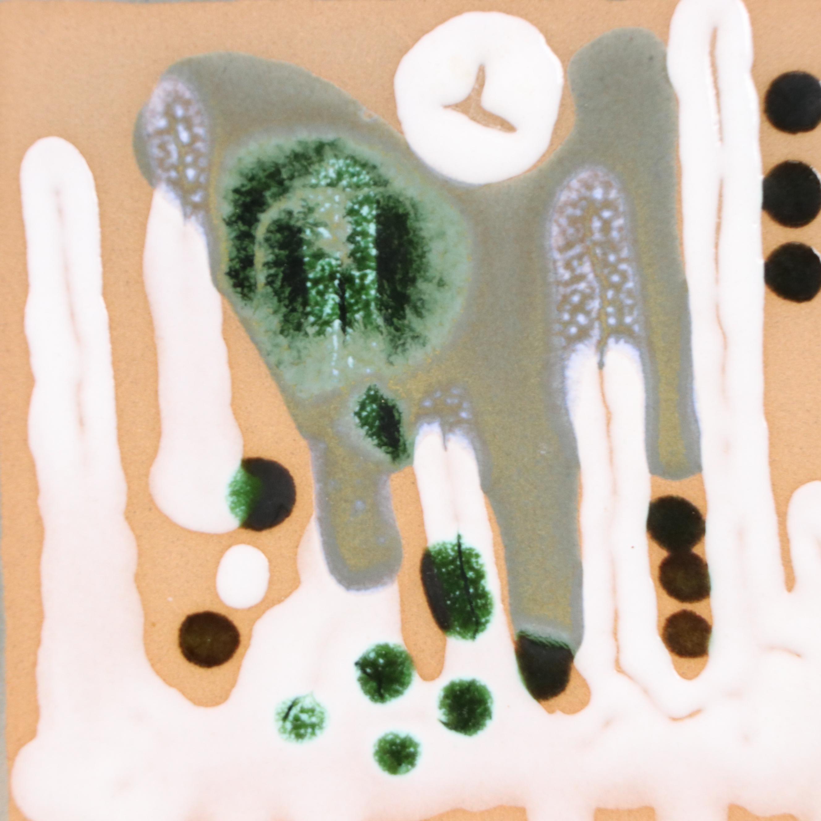 Hand-Glazed Ceramic Tiles with Abstract Forms, Late 20th/21st Century