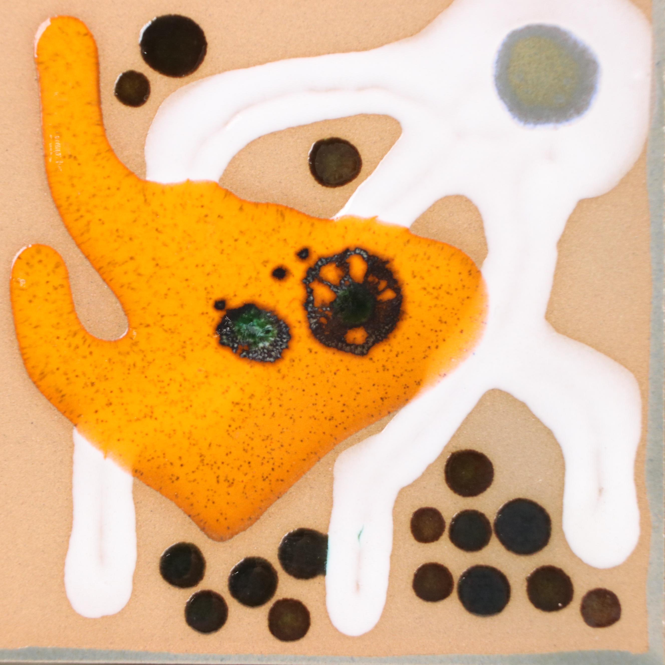 Hand-Glazed Ceramic Tiles with Abstract Forms, Late 20th/21st Century