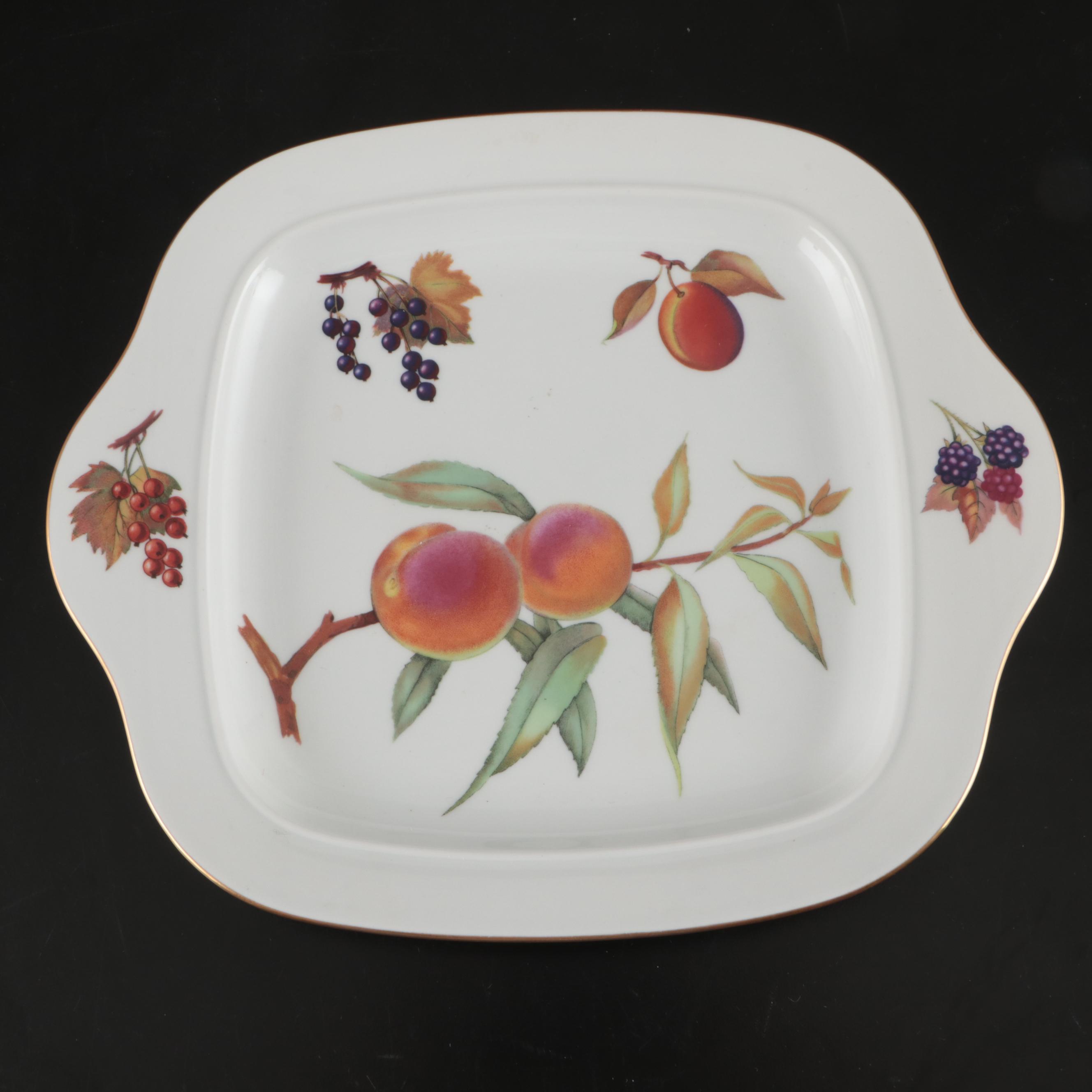 Royal Worcester "Evesham" Sectioned Porcelain Relish Dish and Other Serveware