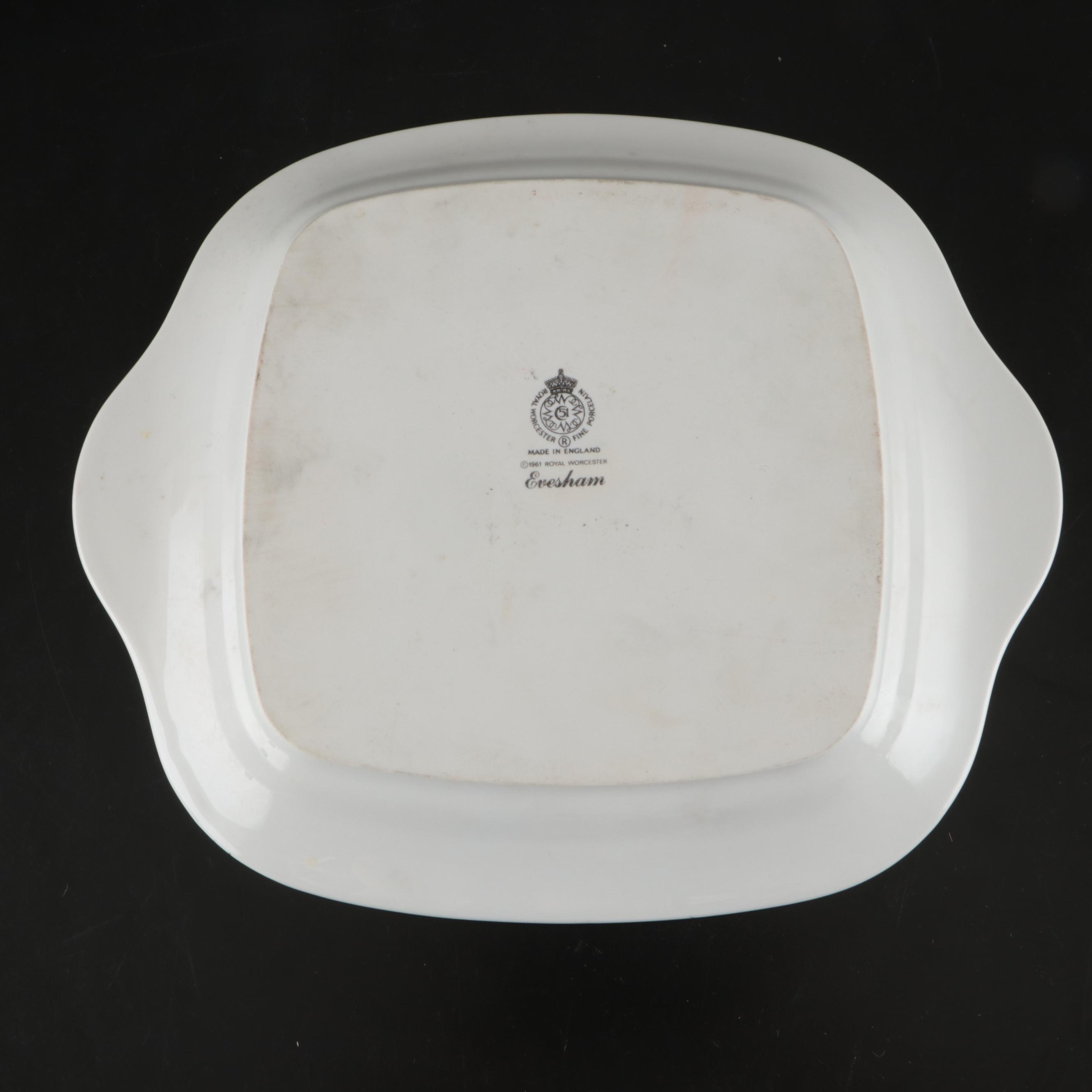 Royal Worcester "Evesham" Sectioned Porcelain Relish Dish and Other Serveware