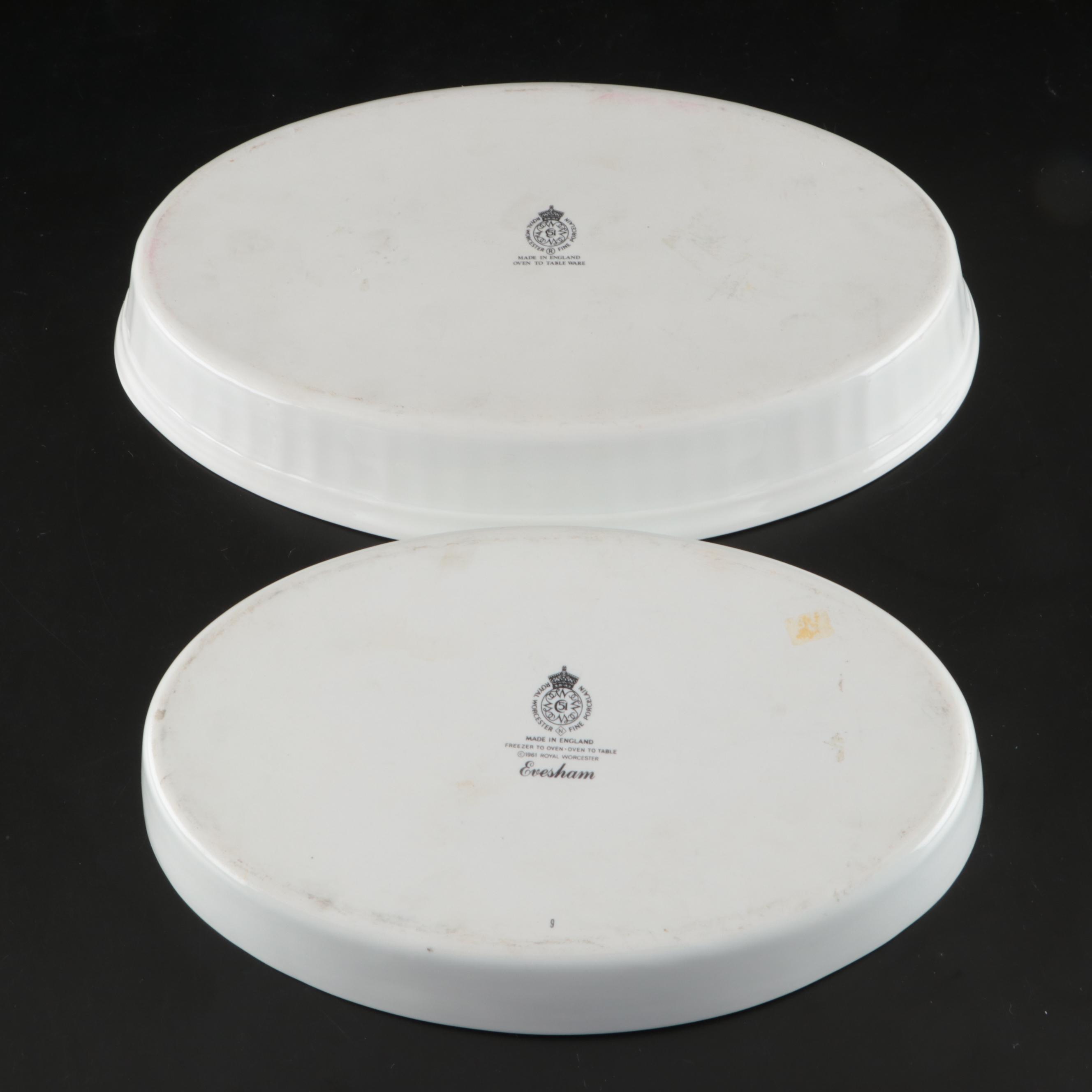 Royal Worcester "Evesham" Sectioned Porcelain Relish Dish and Other Serveware