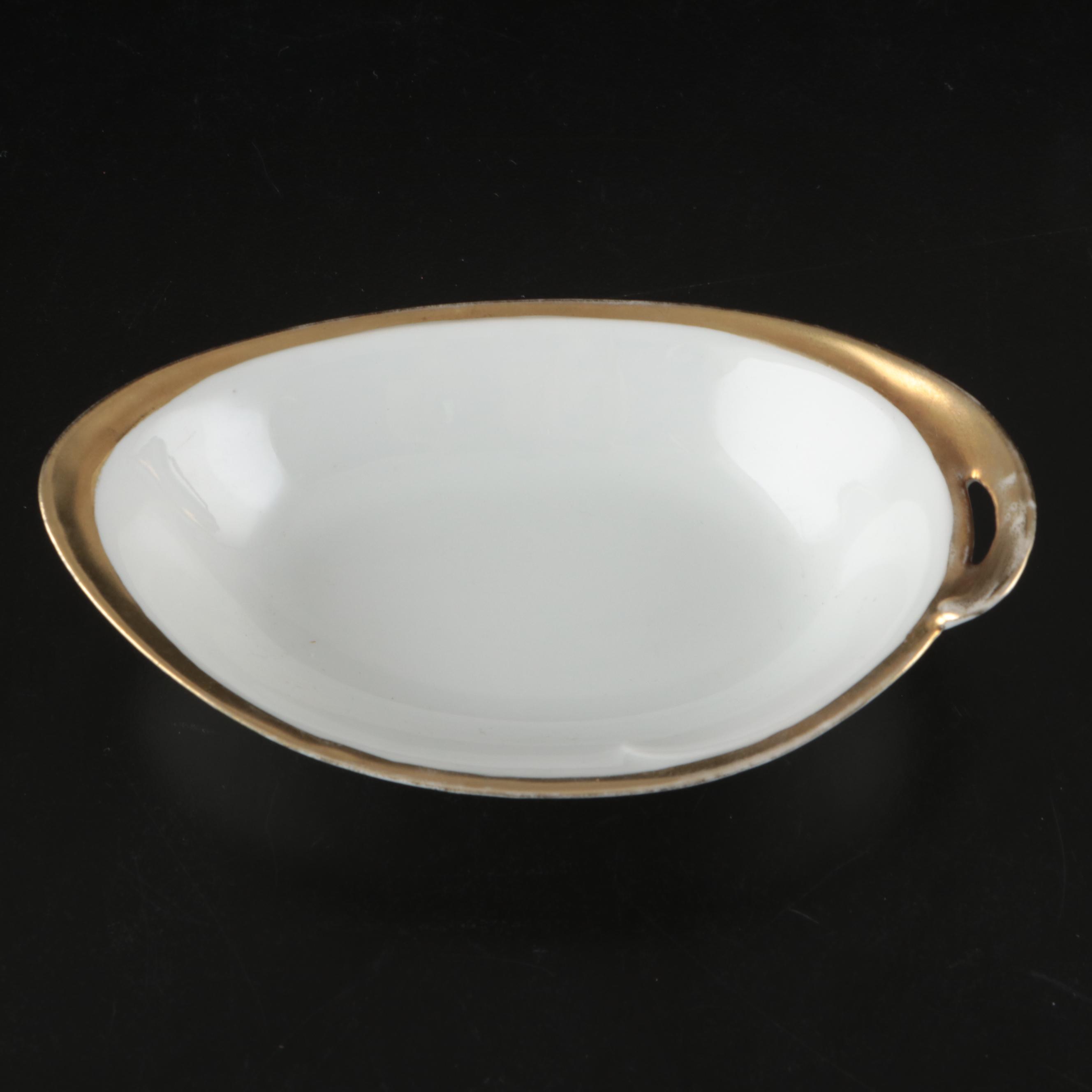 Royal Crown Gilt Rimmed Porcelain Espresso Set, 20th Century