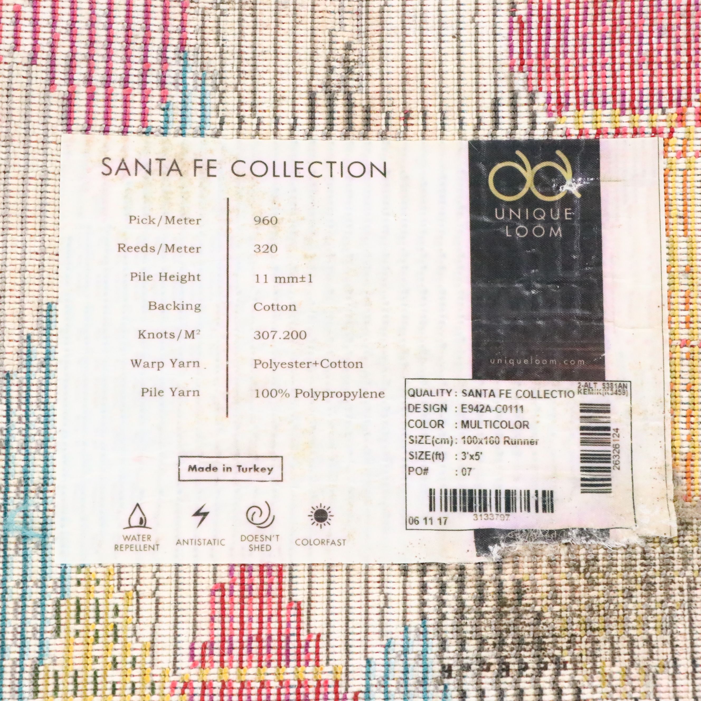 3'2 x 5'3 Machine Made Unique Loom Santa Fe Collection Area Rug