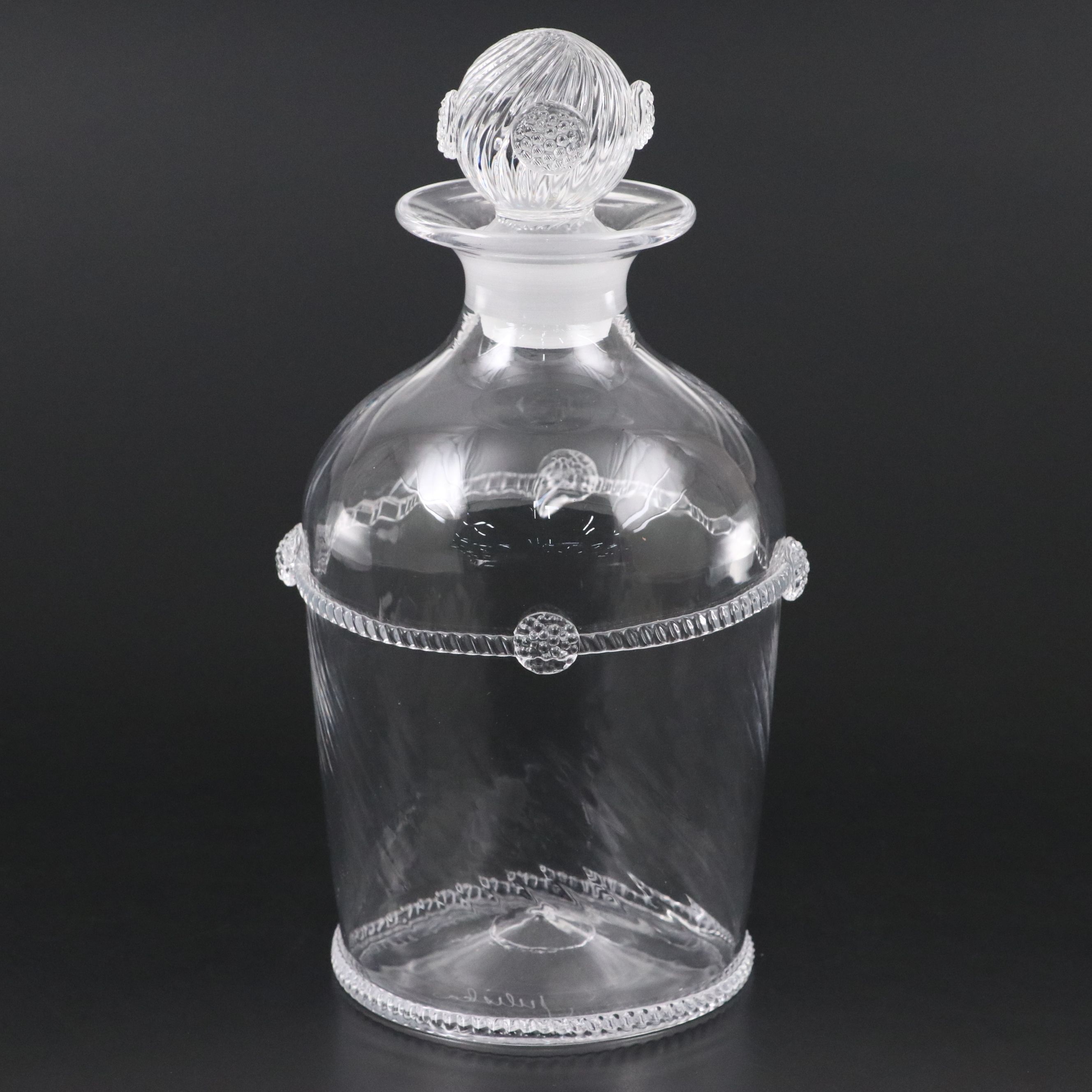 Juliska "Graham" Decanter with Blown Glass Sash Ornamentation