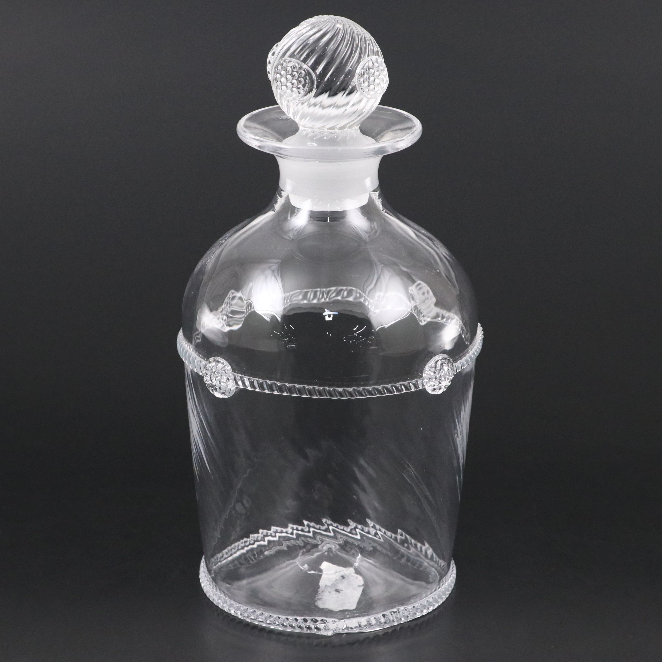 Juliska "Graham" Decanter with Blown Glass Sash Ornamentation