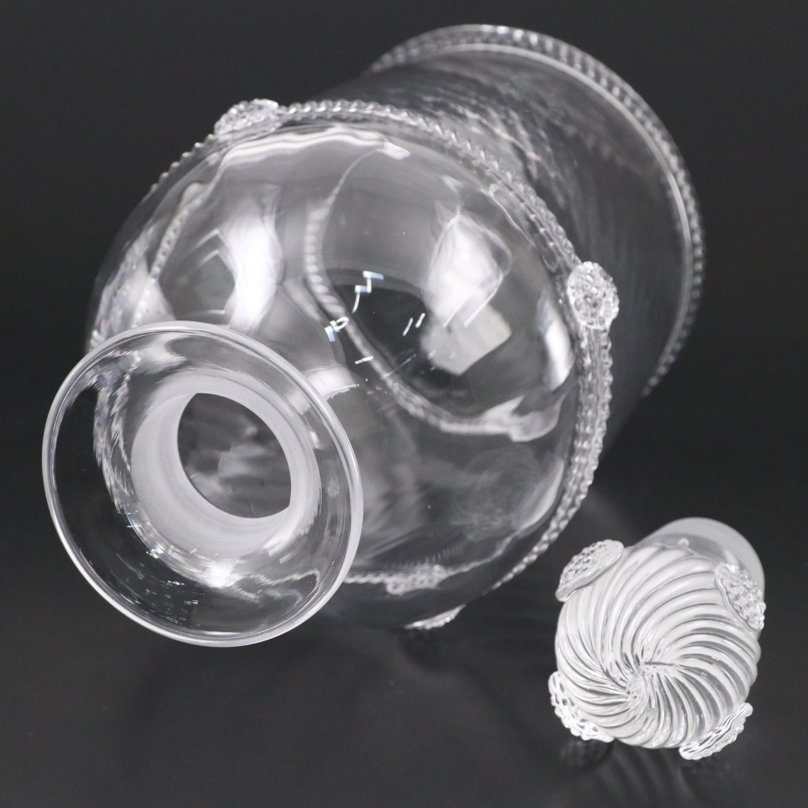 Juliska "Graham" Decanter with Blown Glass Sash Ornamentation