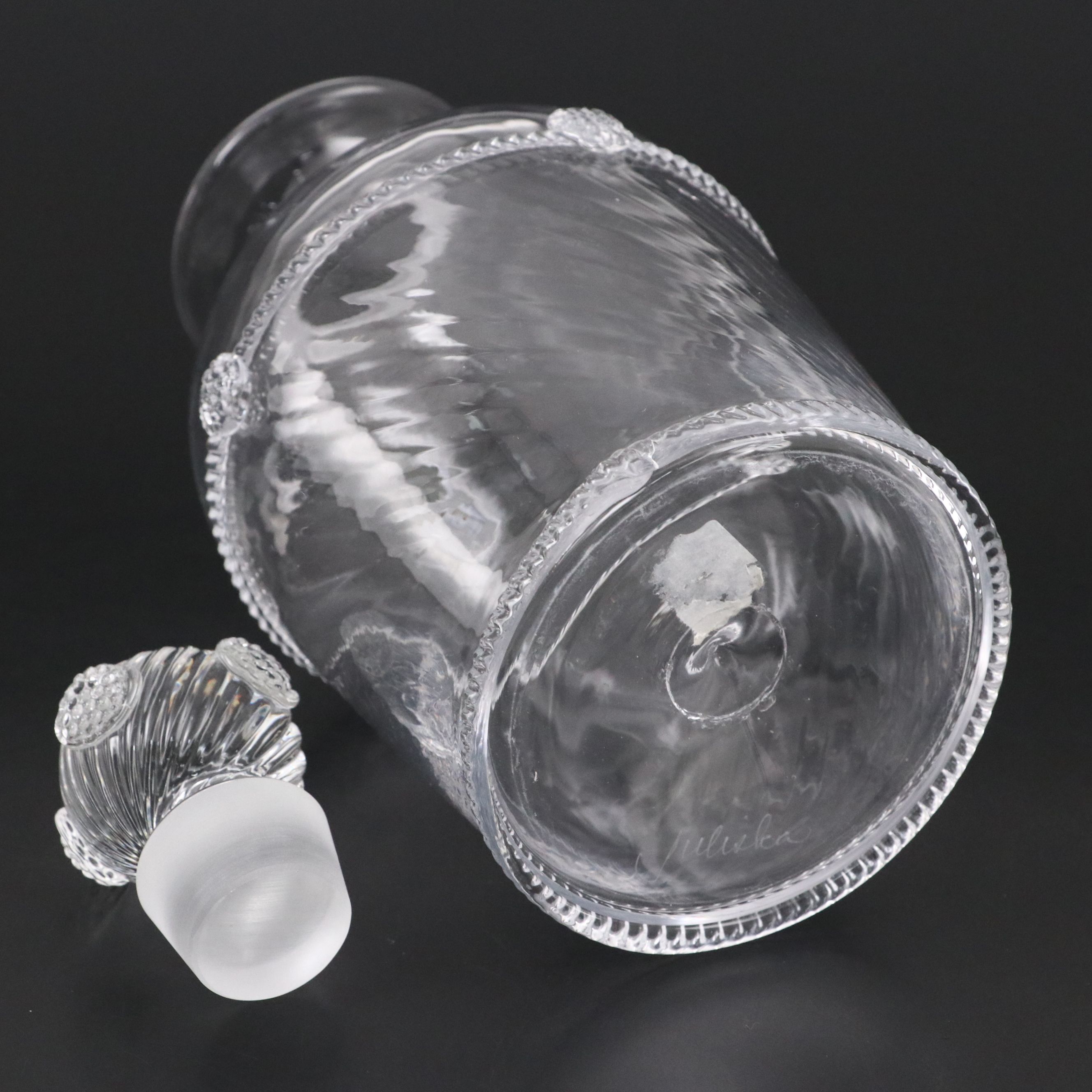 Juliska "Graham" Decanter with Blown Glass Sash Ornamentation