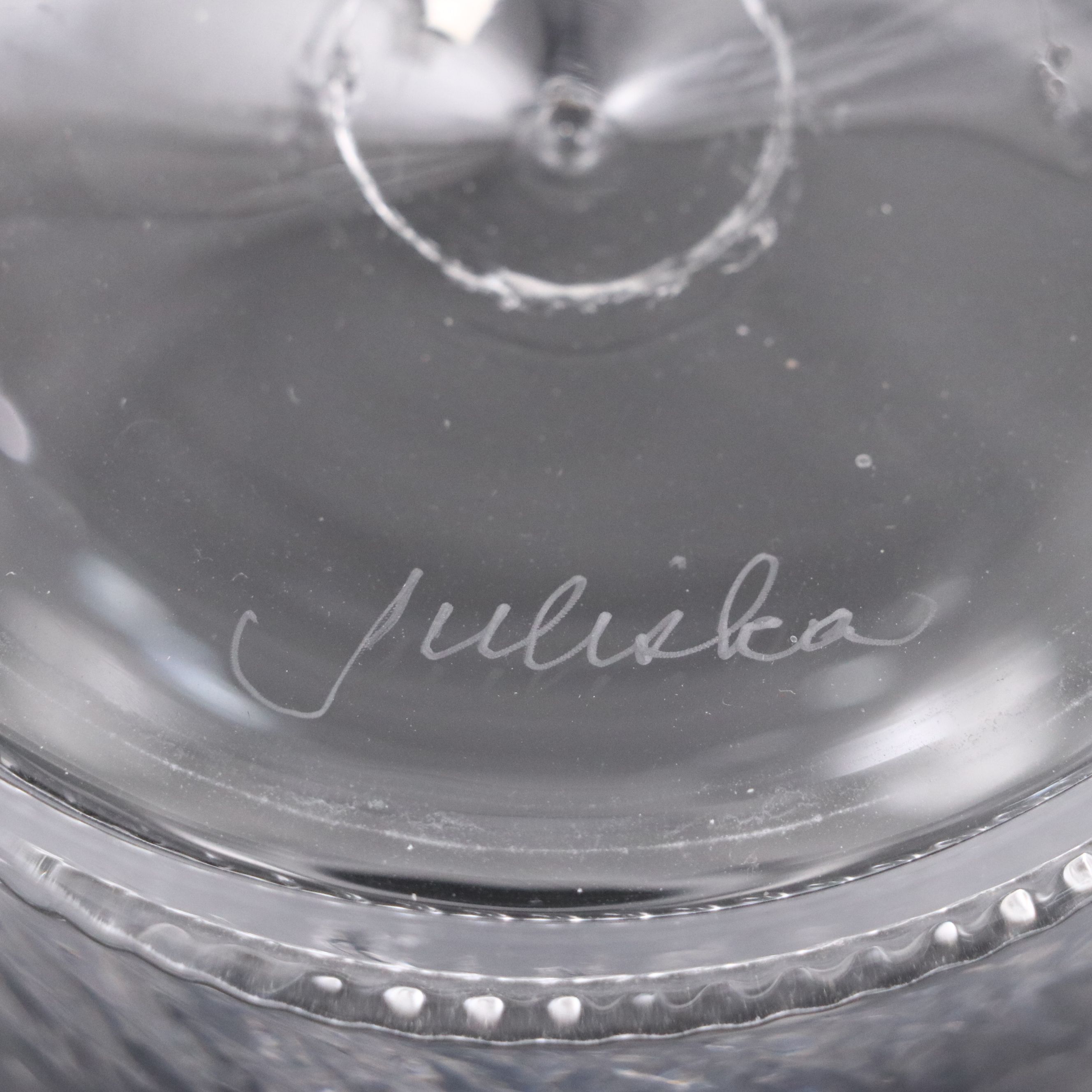 Juliska "Graham" Decanter with Blown Glass Sash Ornamentation