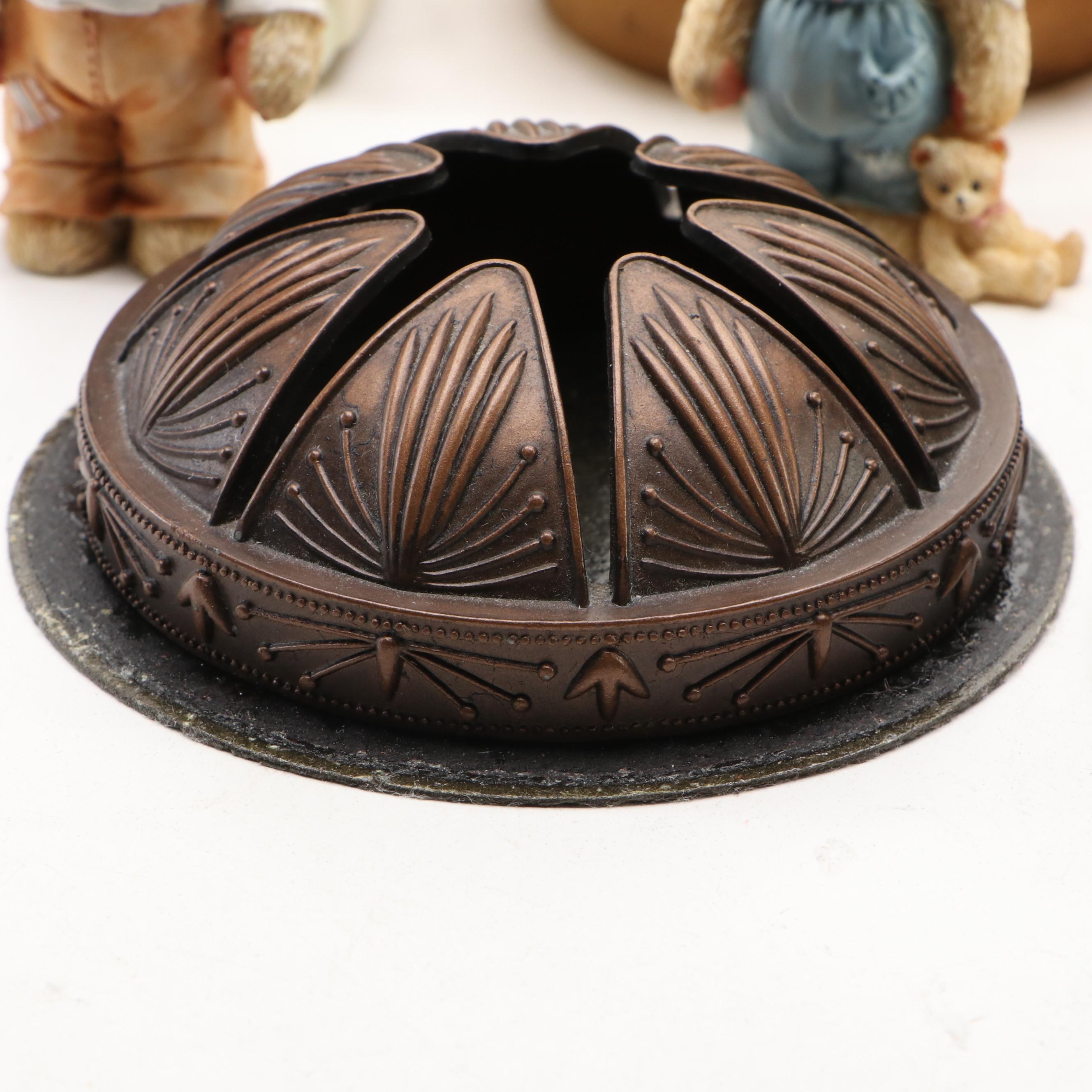 Priscilla Hillman, Klaus Wickl Bear & Rabbit Figures, Copper Craft Illuma-Lid