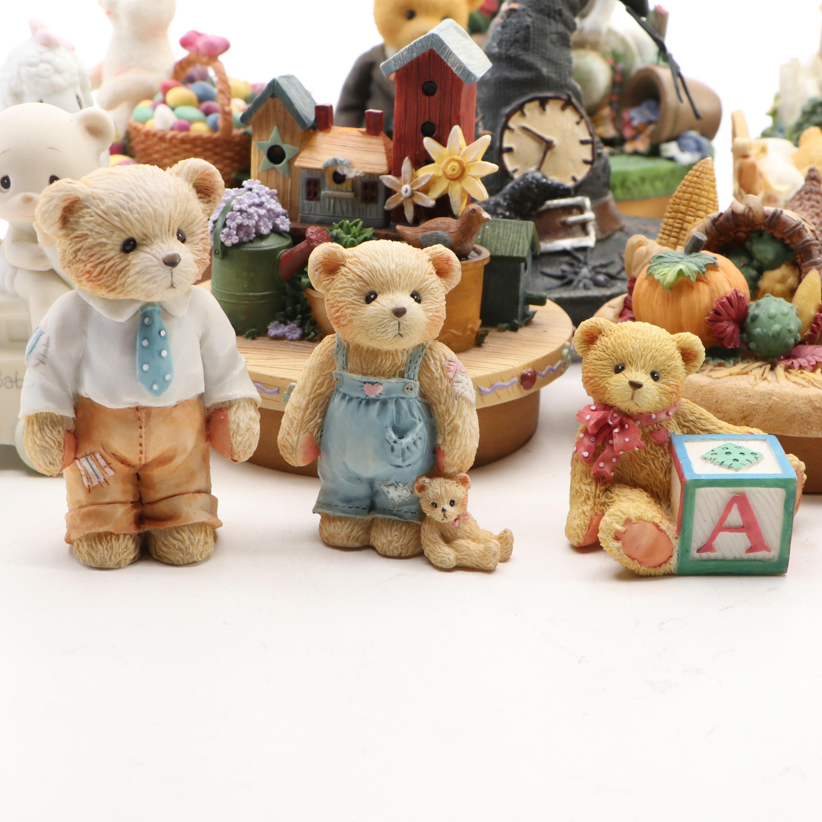 Priscilla Hillman, Klaus Wickl Bear & Rabbit Figures, Copper Craft Illuma-Lid