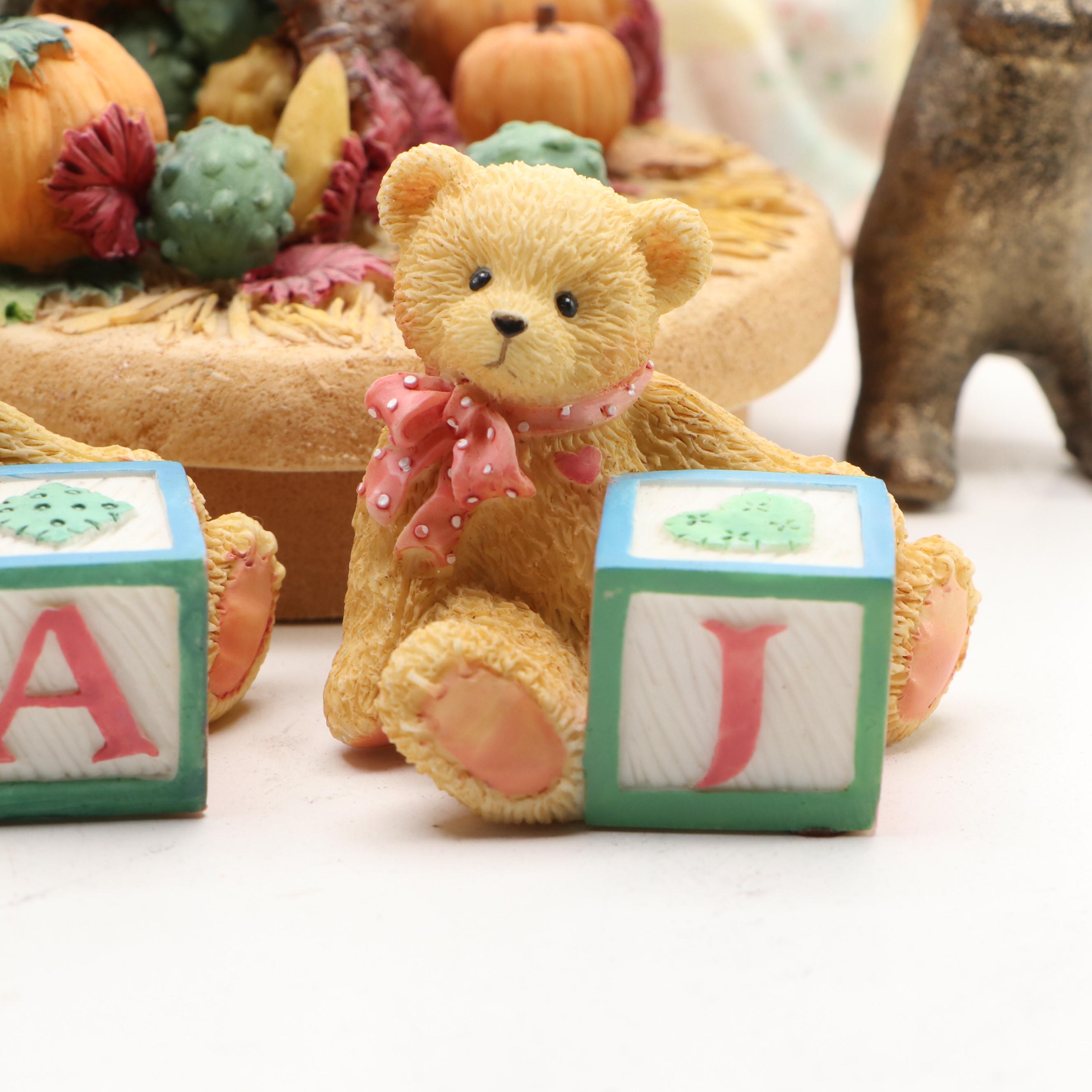 Priscilla Hillman, Klaus Wickl Bear & Rabbit Figures, Copper Craft Illuma-Lid