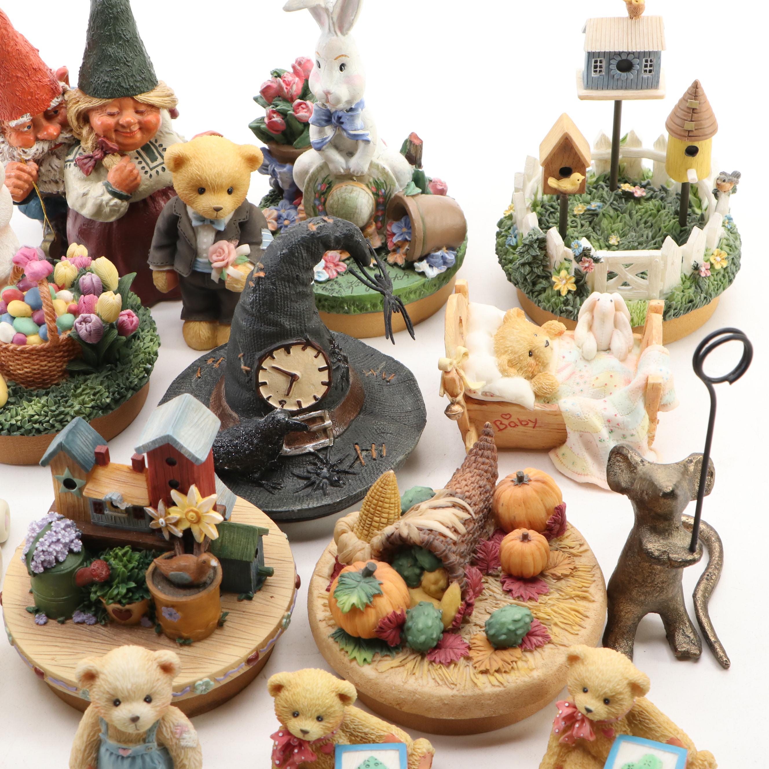 Priscilla Hillman, Klaus Wickl Bear & Rabbit Figures, Copper Craft Illuma-Lid