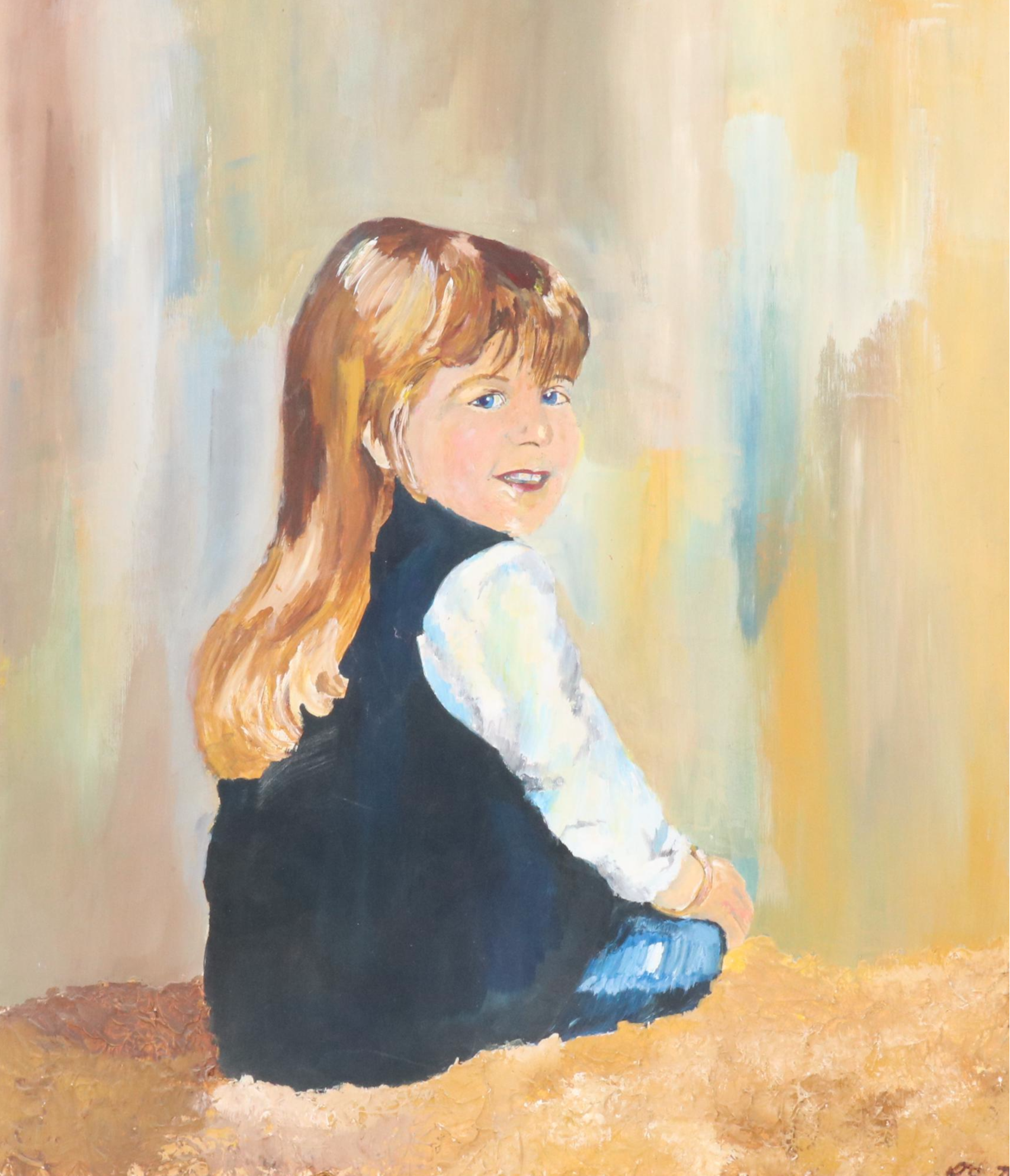 Oil Portrait of a Child, Late 20th Century