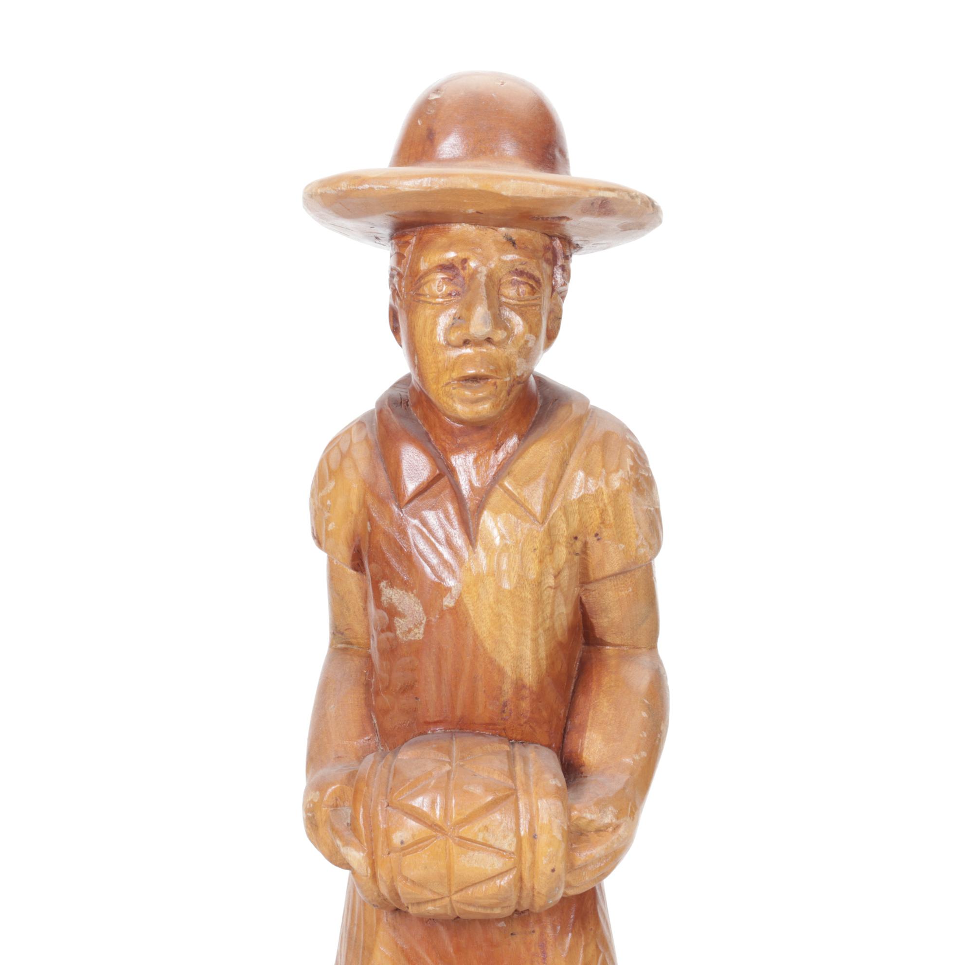Hand-Carved Wooden Dominican Statue