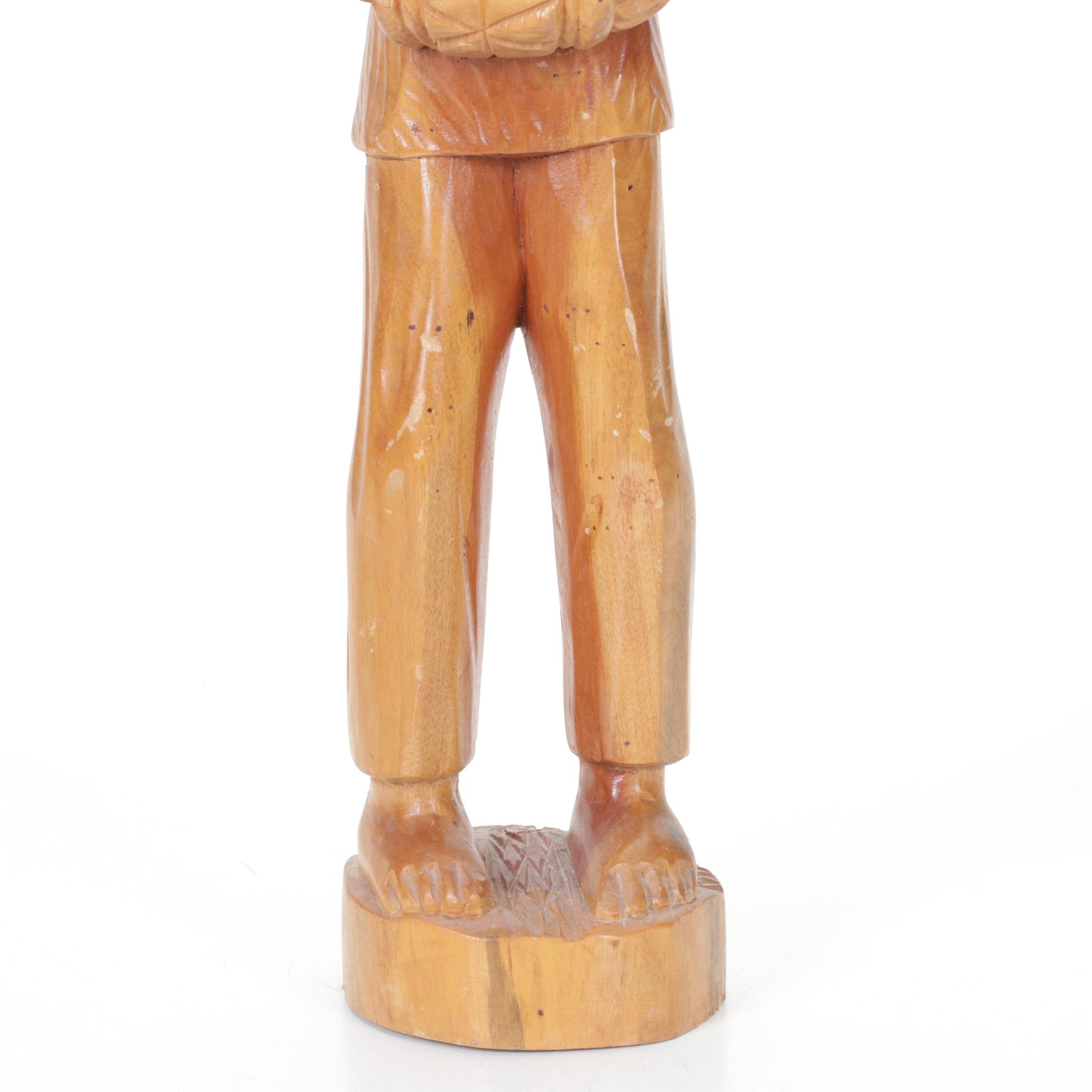Hand-Carved Wooden Dominican Statue