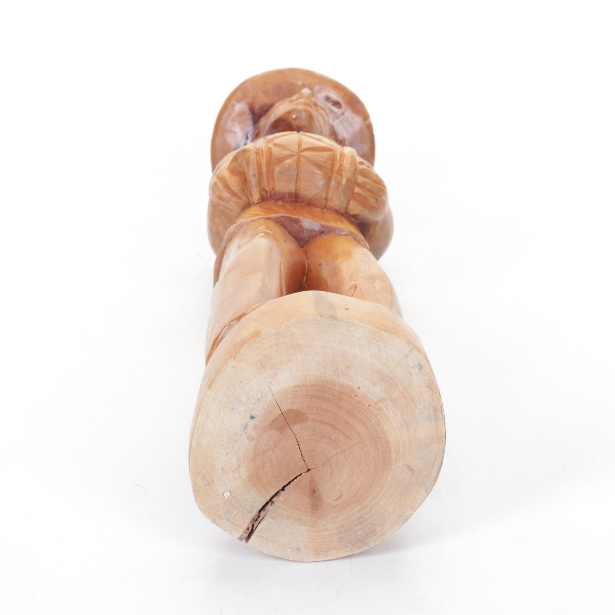 Hand-Carved Wooden Dominican Statue