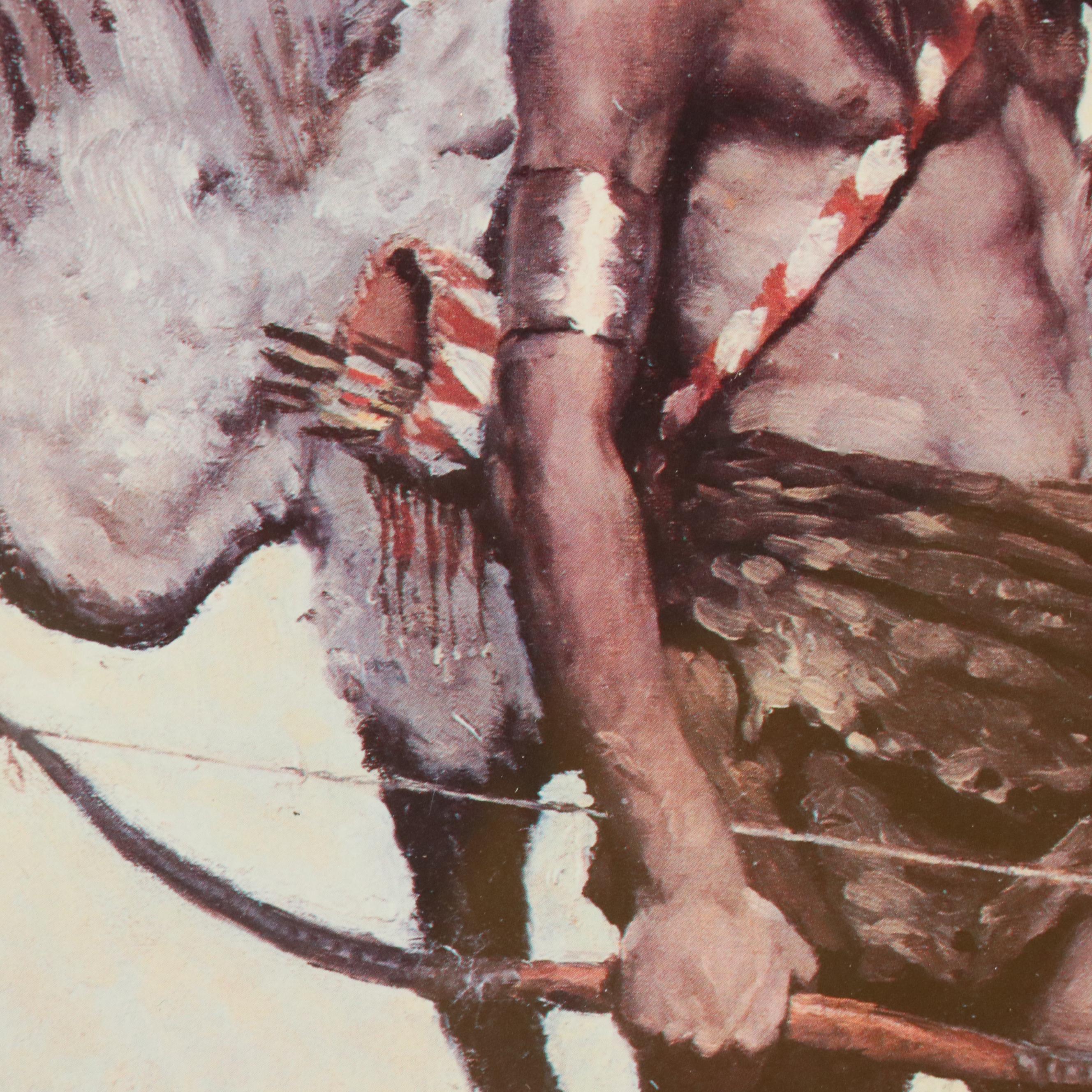 After N.C. Wyeth Offset Lithograph of a Native American "The Hunter"