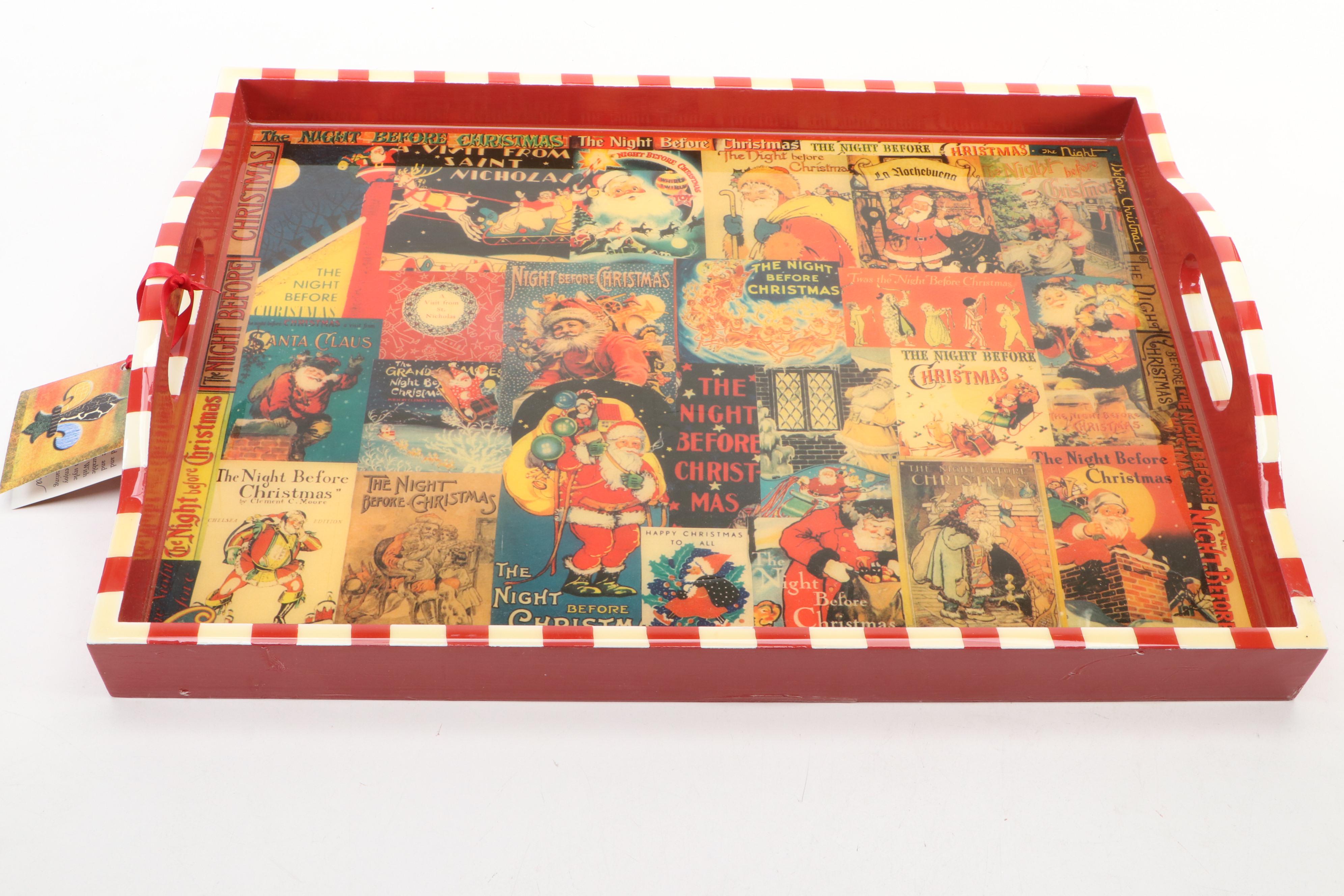 Vintage Homer Laughlin Christmas Plates with Other Holiday Table Decor