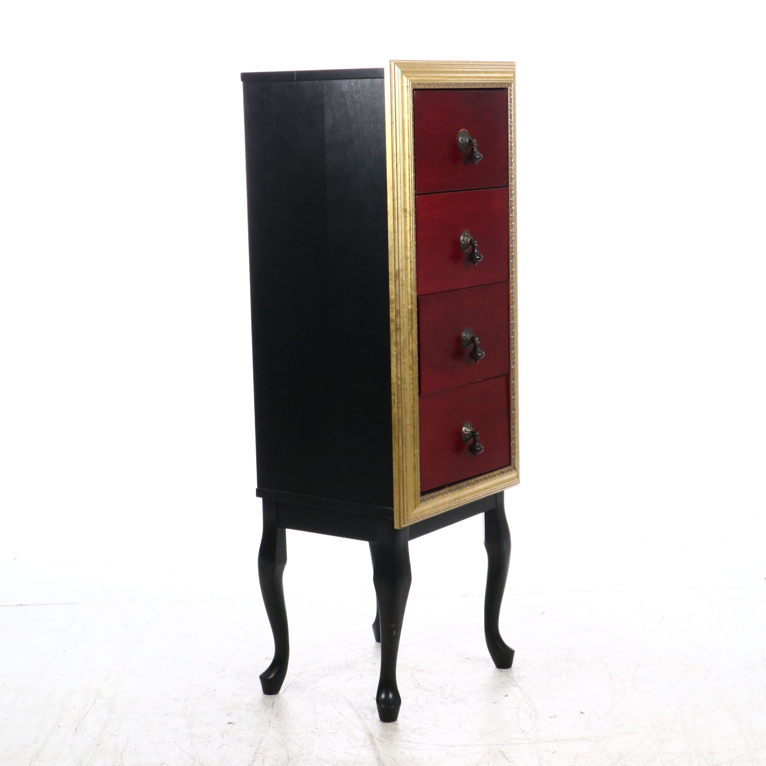 Painted and Decorated Wood Four-Drawer Chest