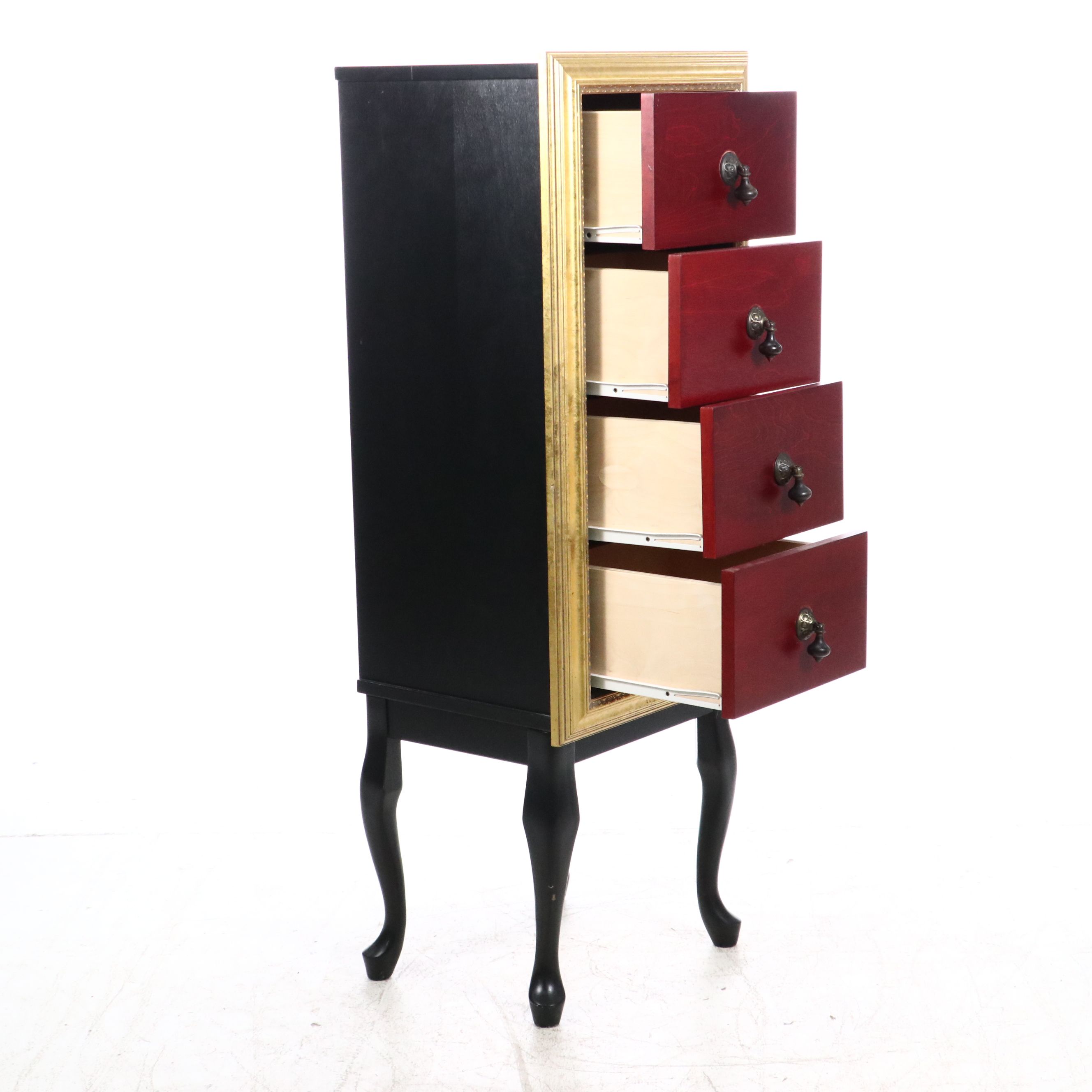 Painted and Decorated Wood Four-Drawer Chest