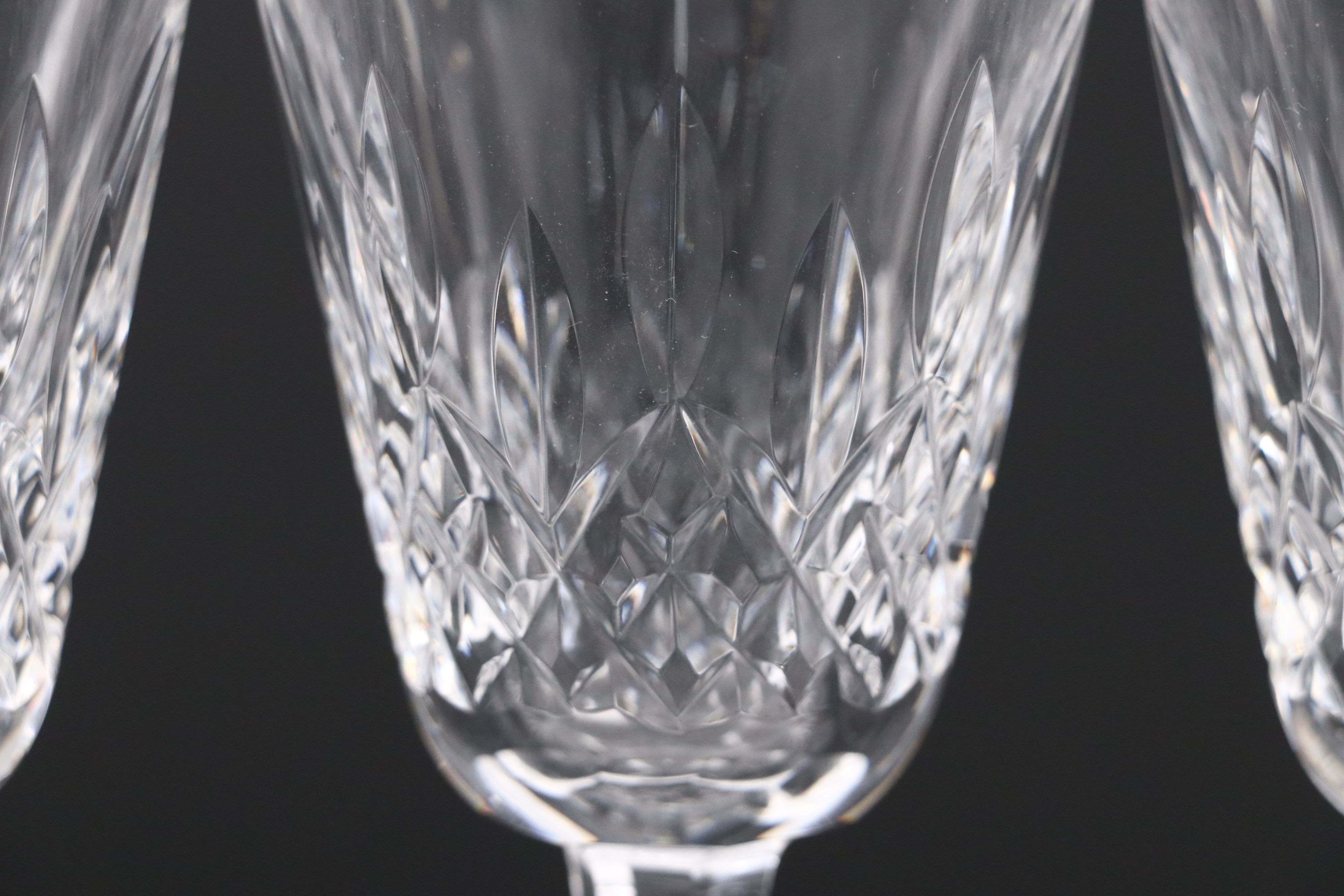 Waterford "Lismore" Crystal White Wine Glasses
