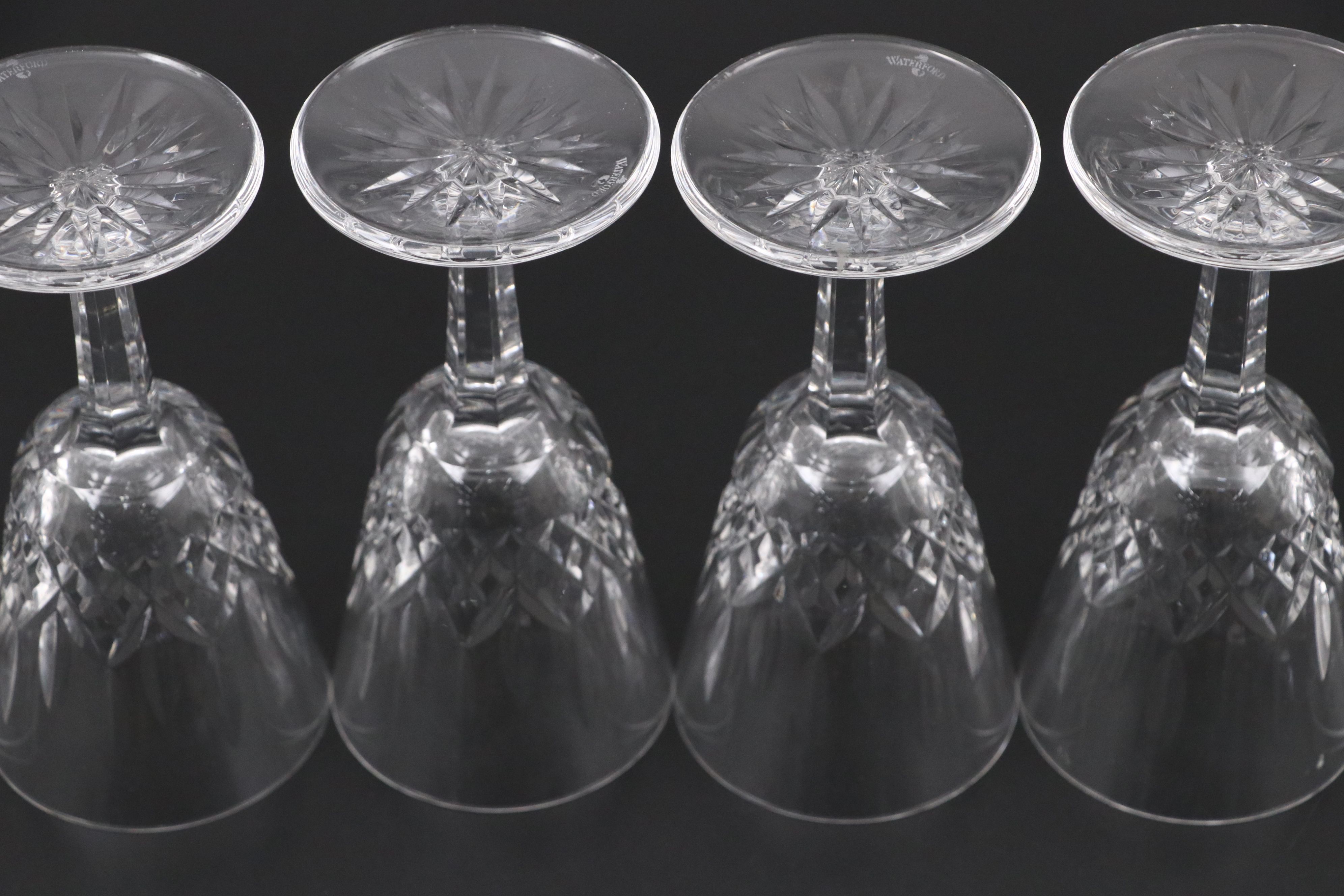 Waterford "Lismore" Crystal White Wine Glasses