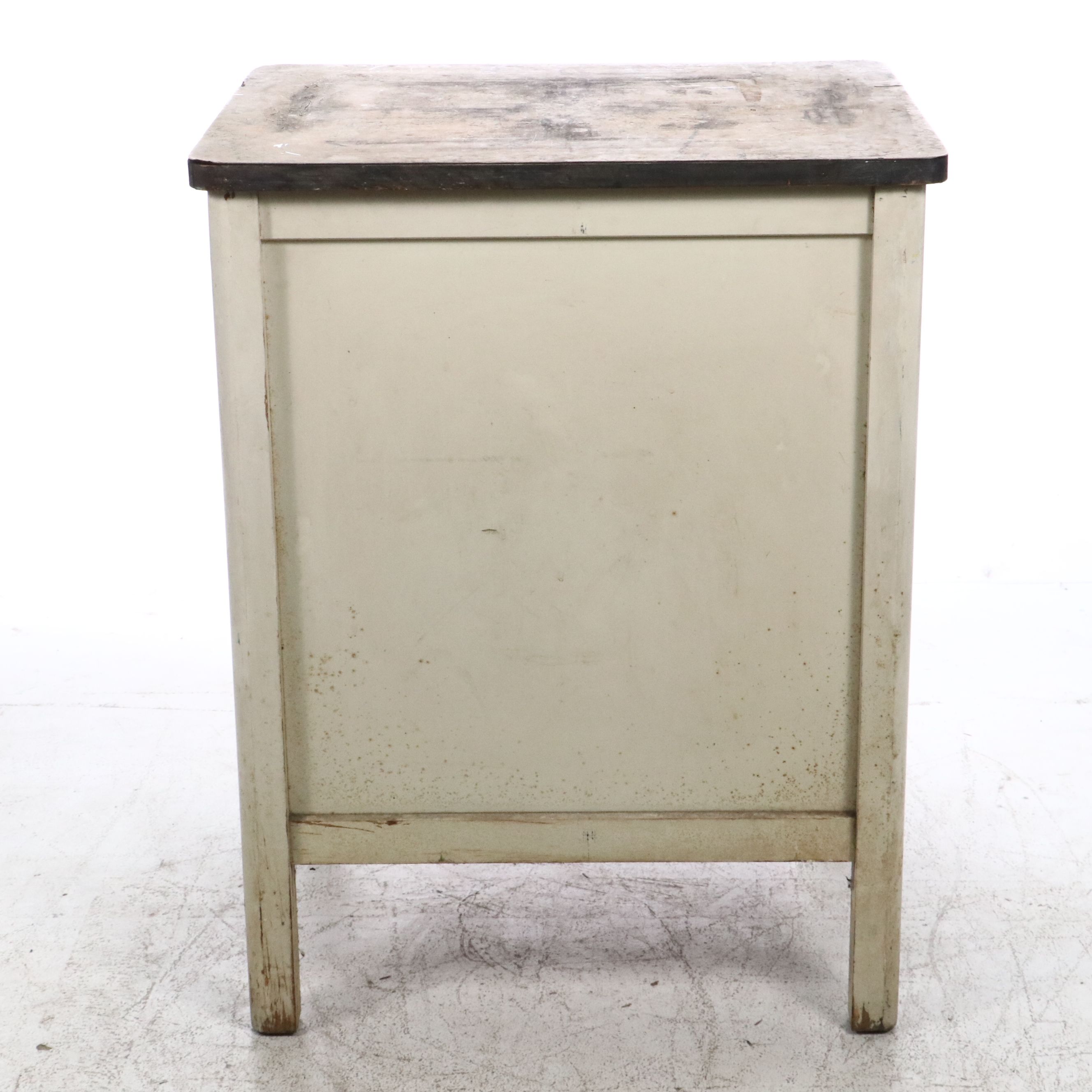 Art Deco Style Painted Wood Kitchen Cabinet with Enamel Top, Early to Mid-20th C