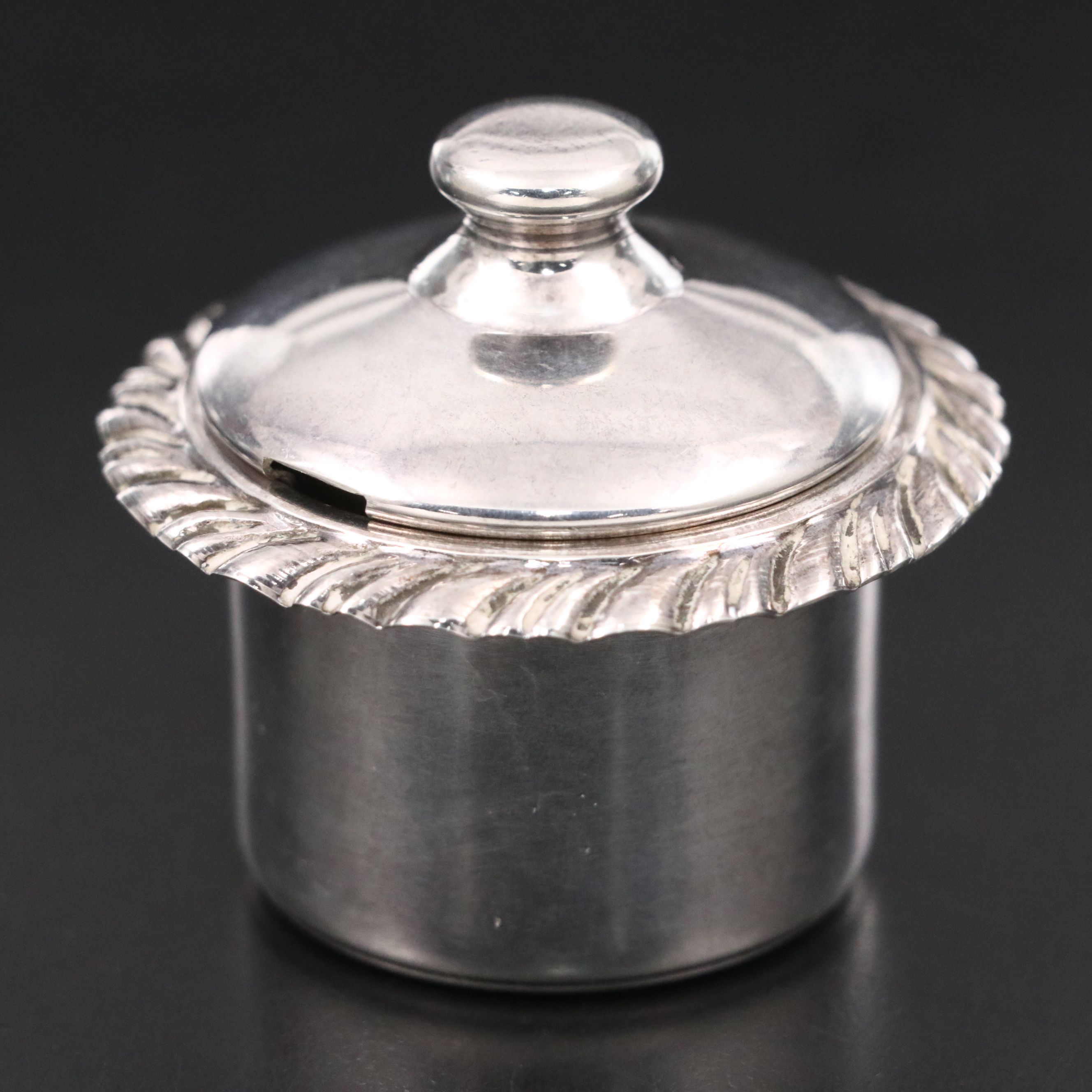 Georgian Style 900 Silver Mustard Pot