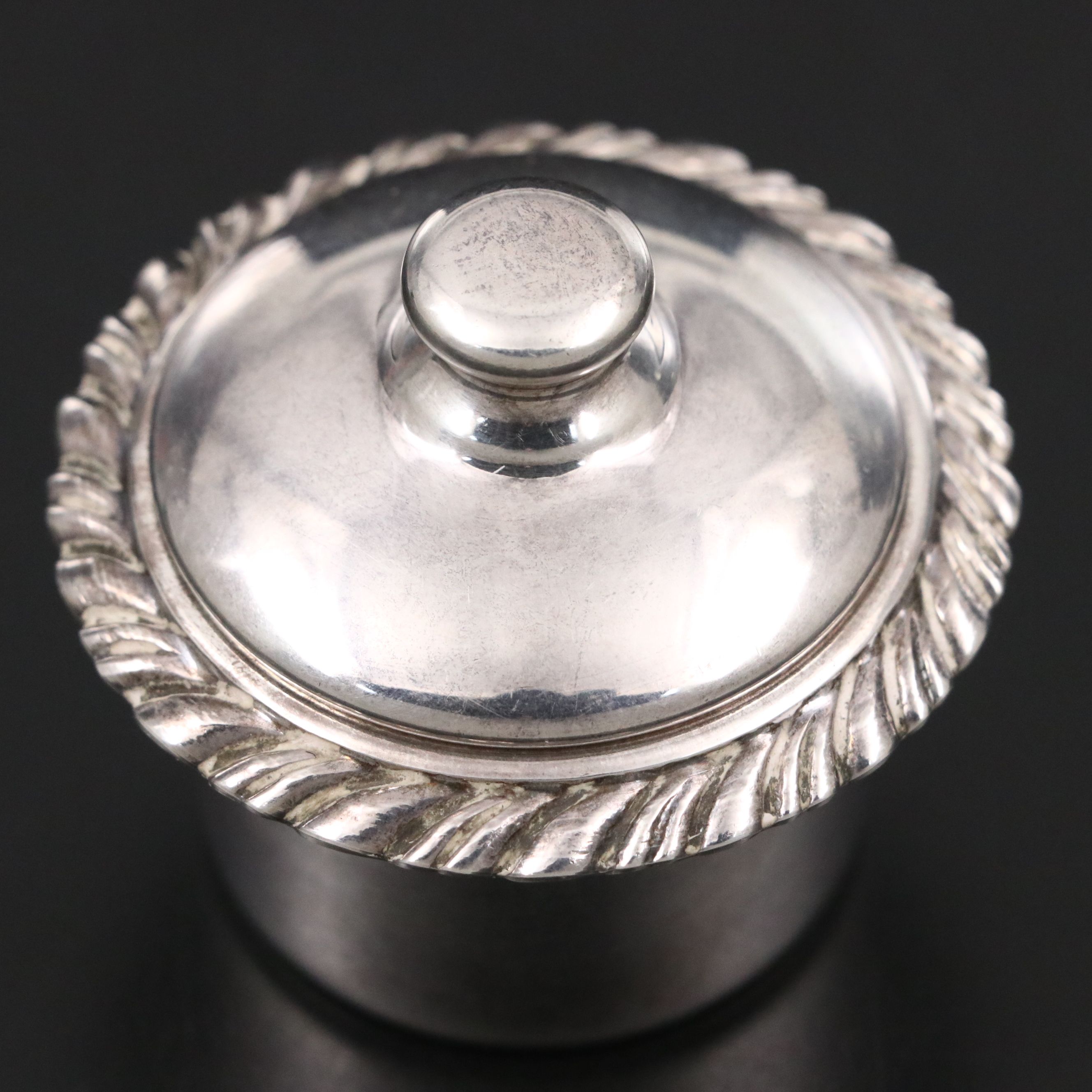 Georgian Style 900 Silver Mustard Pot