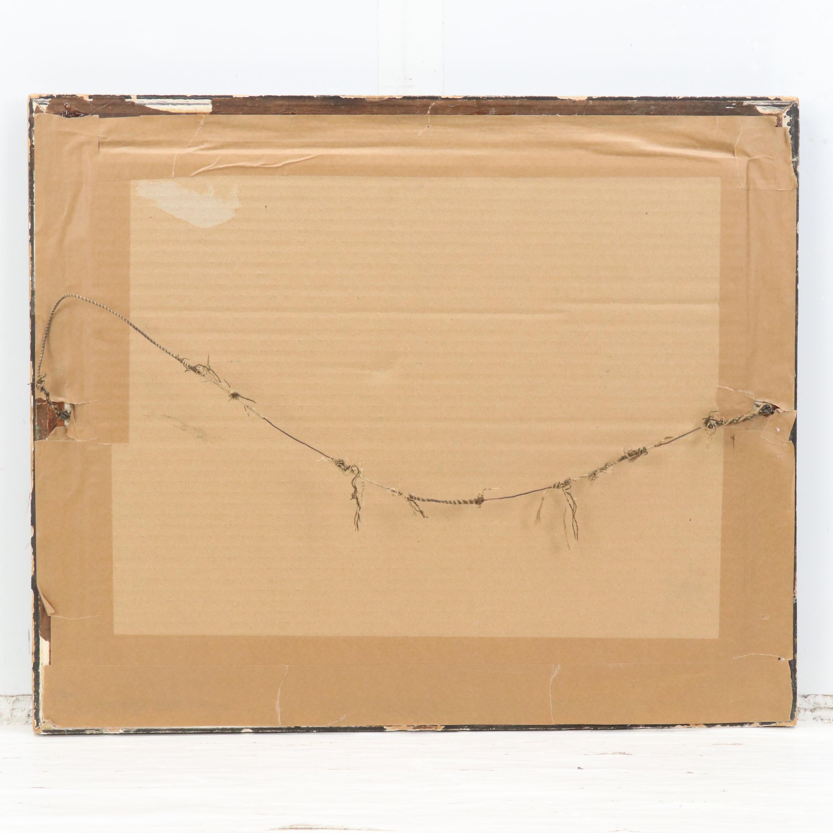 Crayon Portraits of Four Figures, Early 20th Century