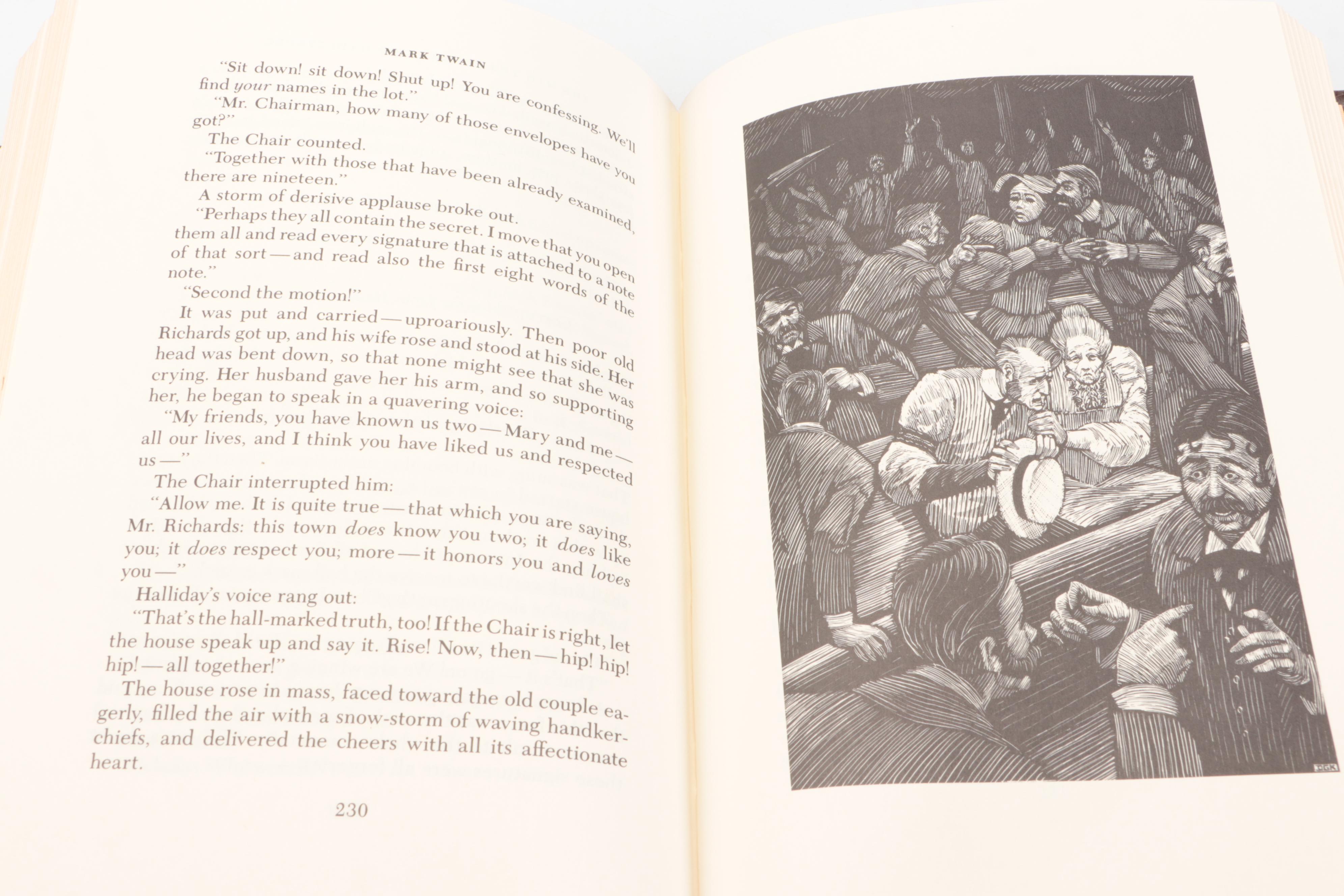 Franklin Library "The Adventures of Huckleberry Finn" and More by Mark Twain