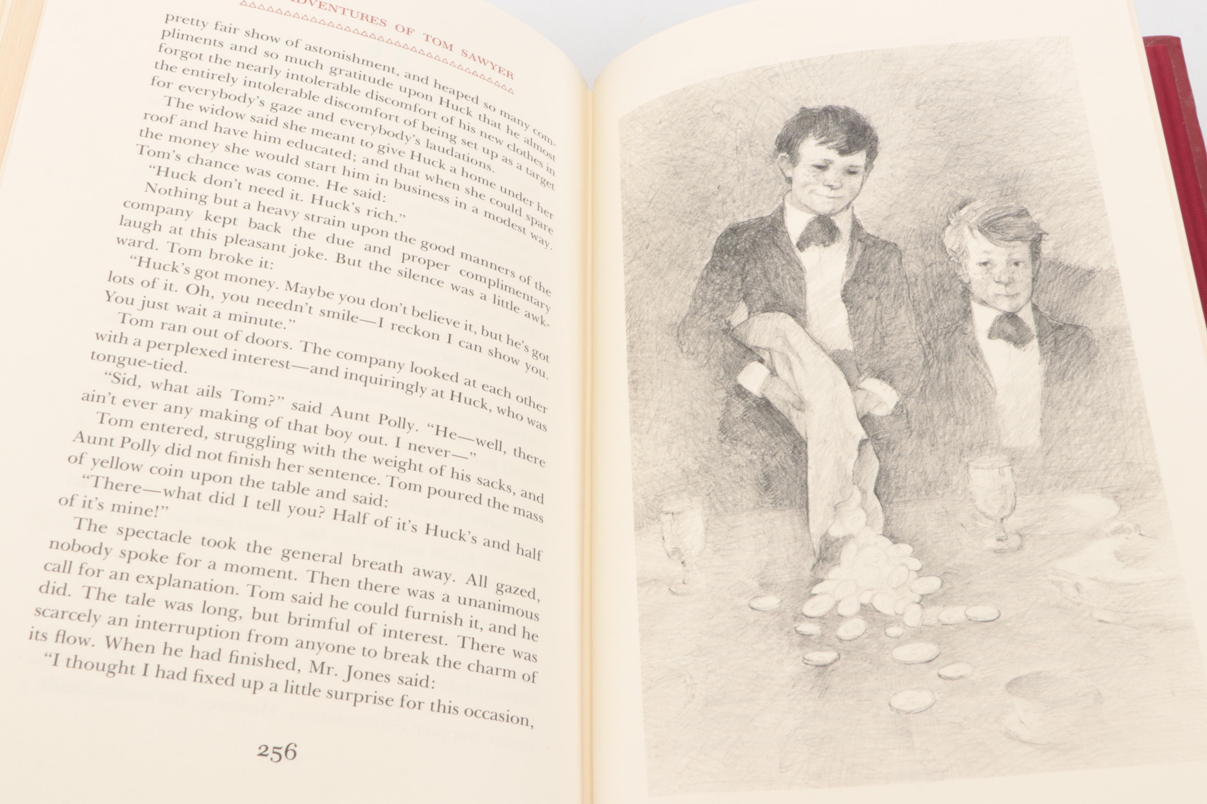 Franklin Library "The Adventures of Huckleberry Finn" and More by Mark Twain